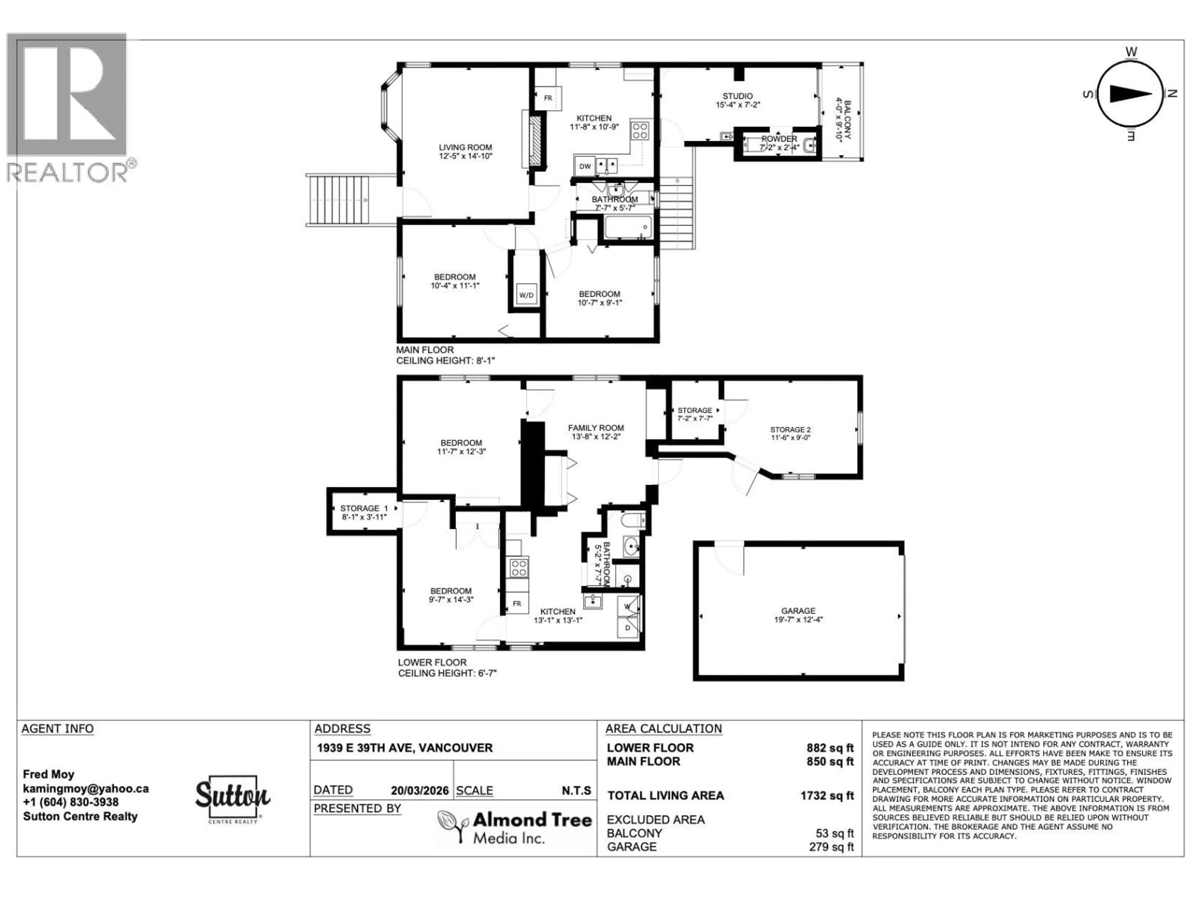 Floor plan for 1939 39TH AVENUE, Vancouver British Columbia V5P1H5