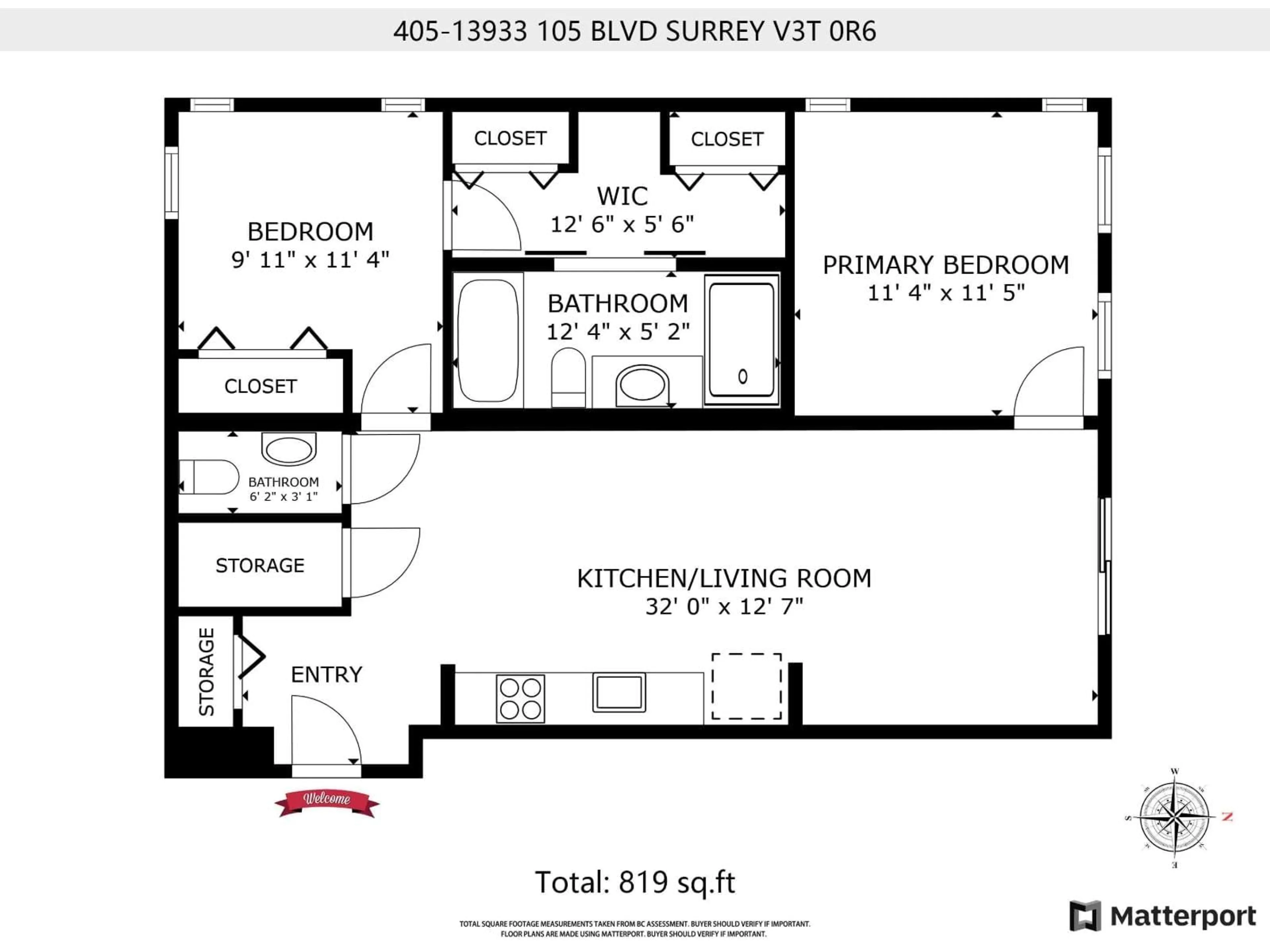 Floor plan for 405 - 13933 105 BOULEVARD, Surrey British Columbia V3T0R6