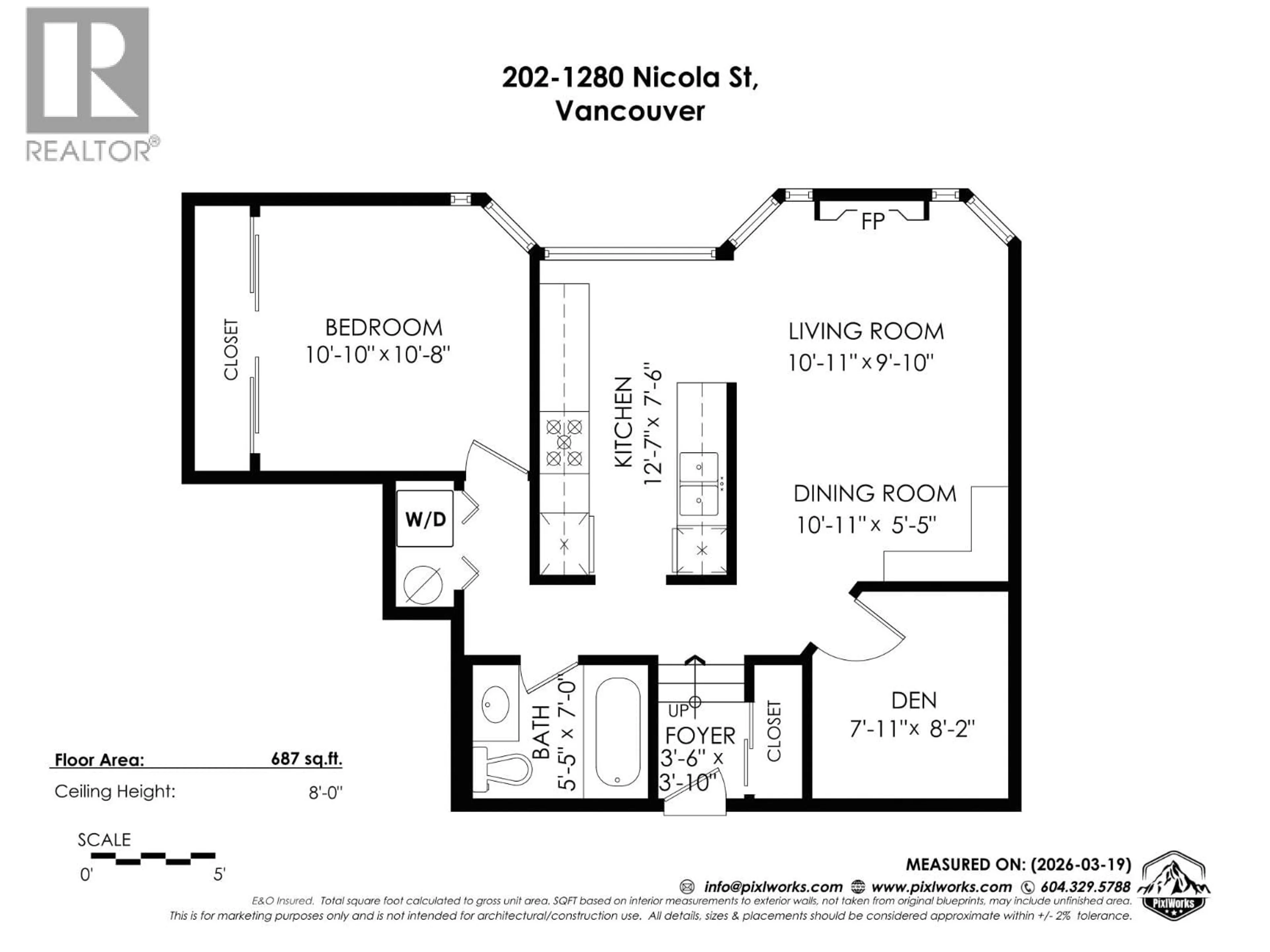 Floor plan for 202 - 1280 NICOLA STREET, Vancouver British Columbia V6G2E9
