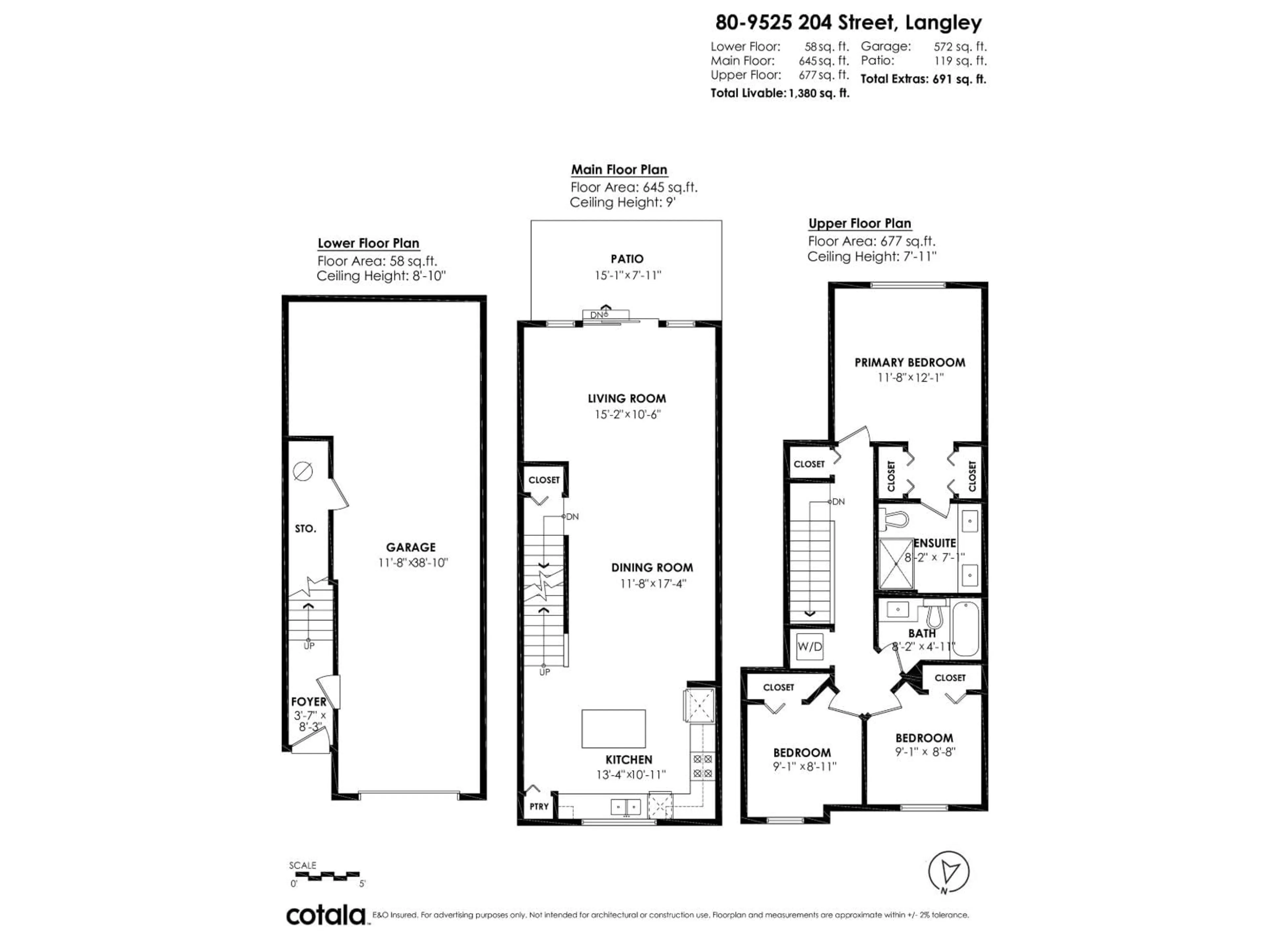 Floor plan for 80 - 9525 204 STREET, Langley British Columbia V1M0B9