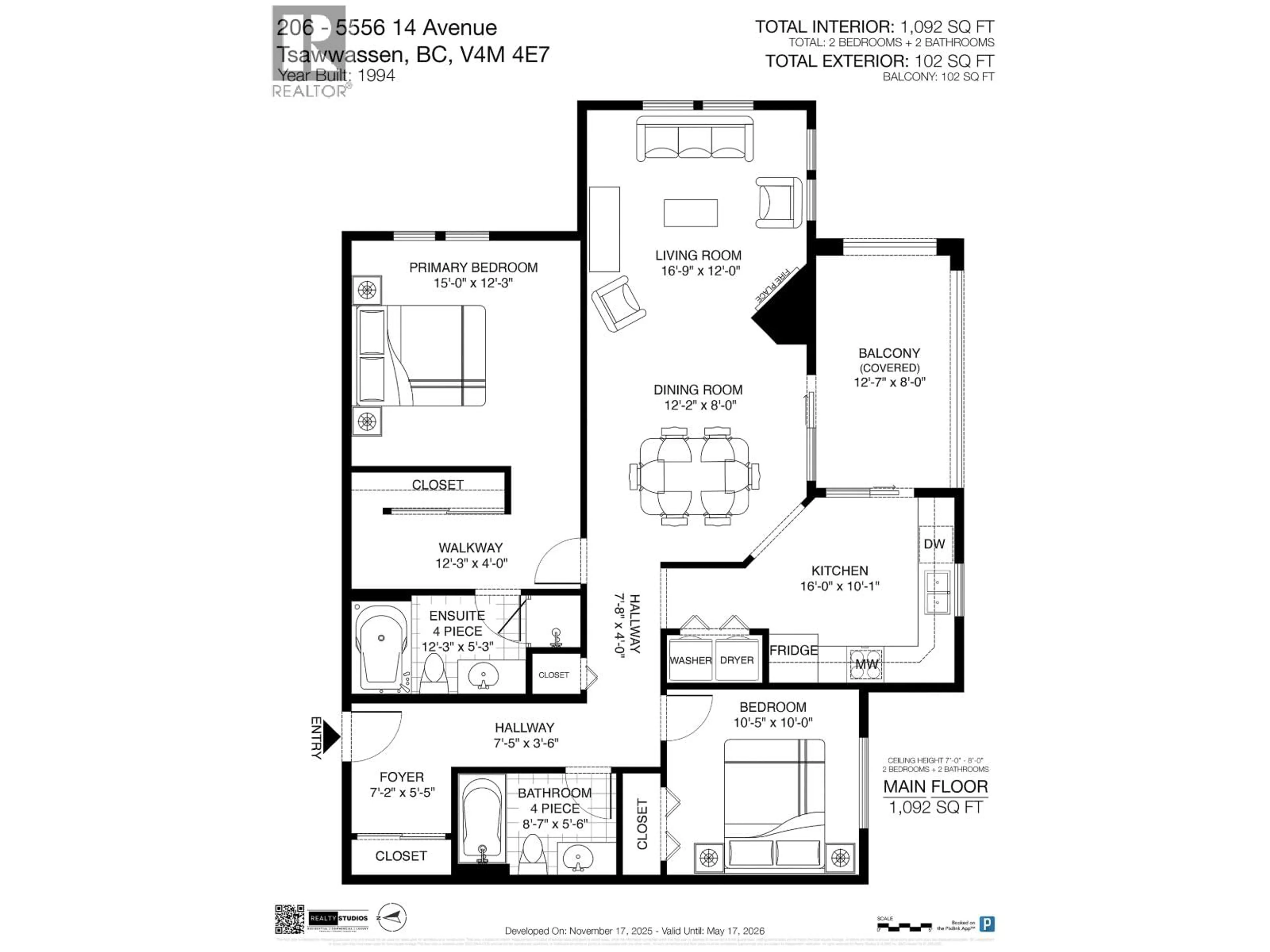 Floor plan for 206 - 5556 14 AVENUE, Delta British Columbia V4M4E7