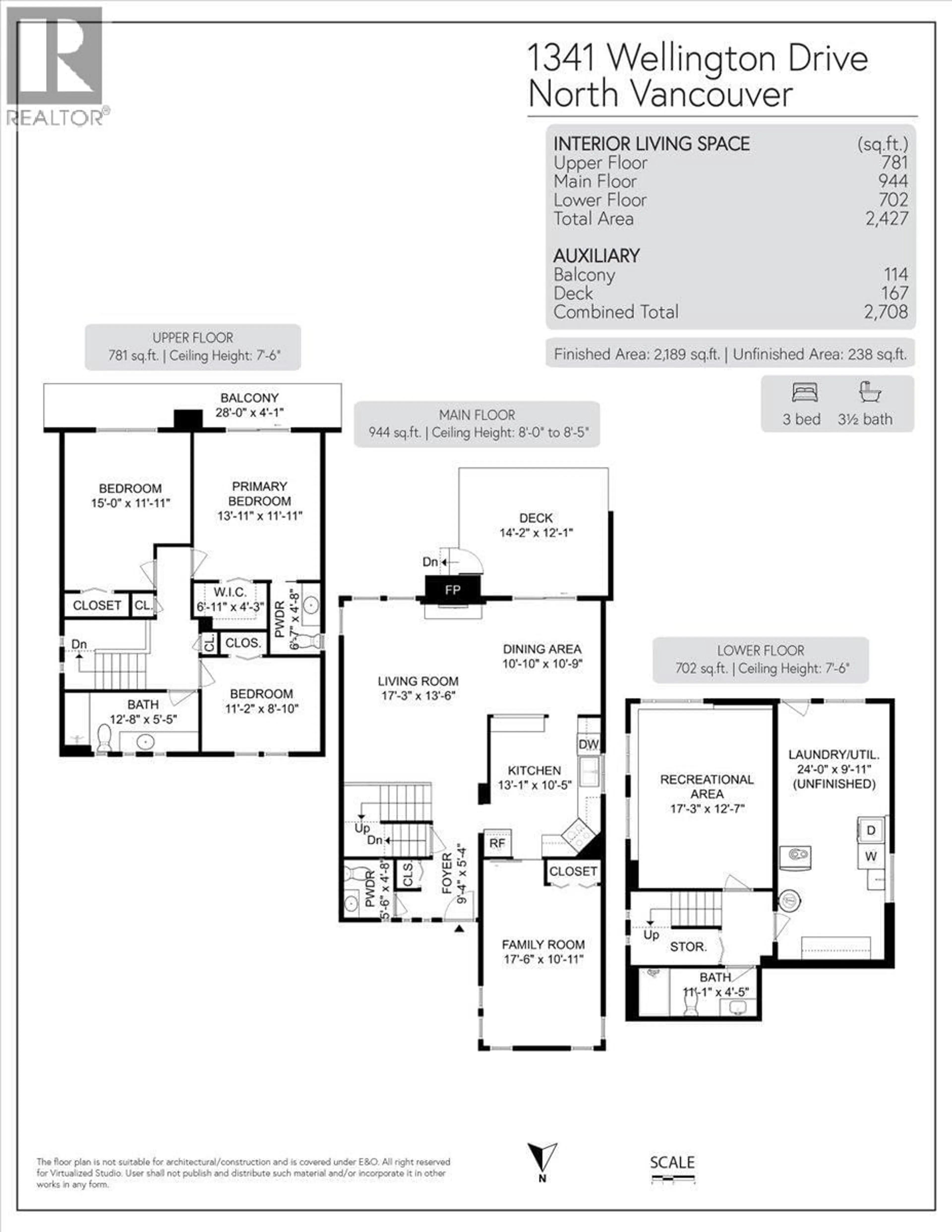 Floor plan for 1341 WELLINGTON DRIVE, North Vancouver British Columbia V7K1L6