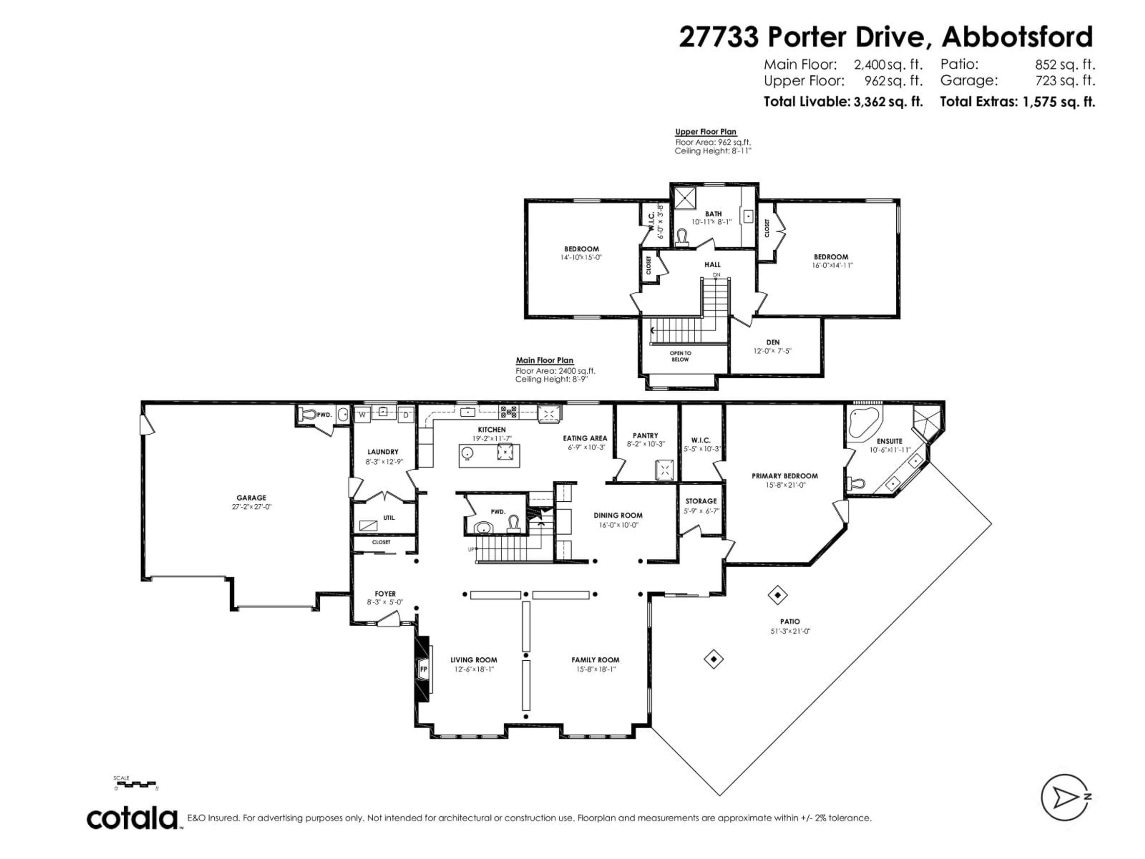 Floor plan for 27733 PORTER DRIVE, Abbotsford British Columbia V4X2S8