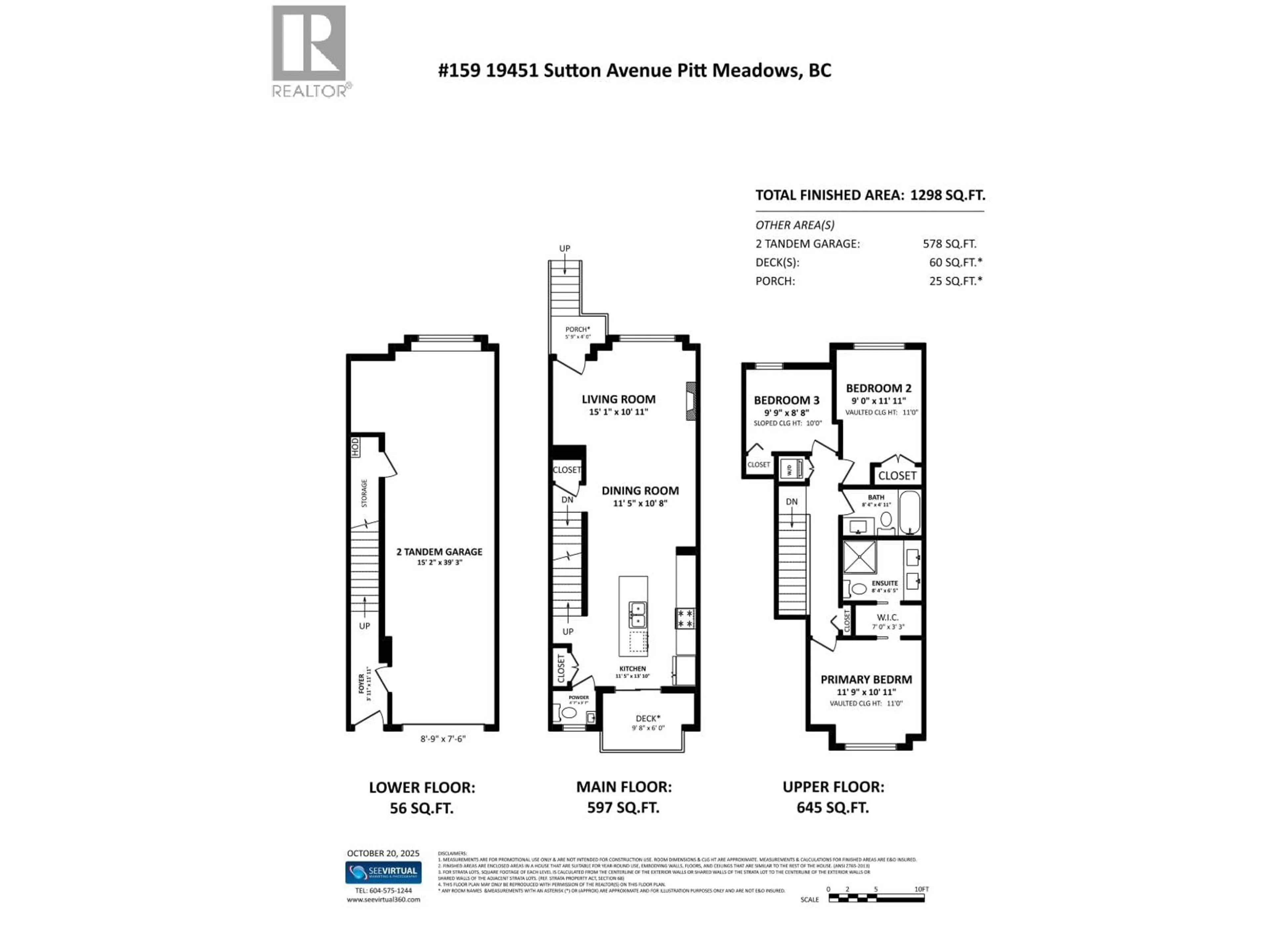 Floor plan for 159 - 19451 SUTTON AVENUE, Pitt Meadows British Columbia V3Y0G6