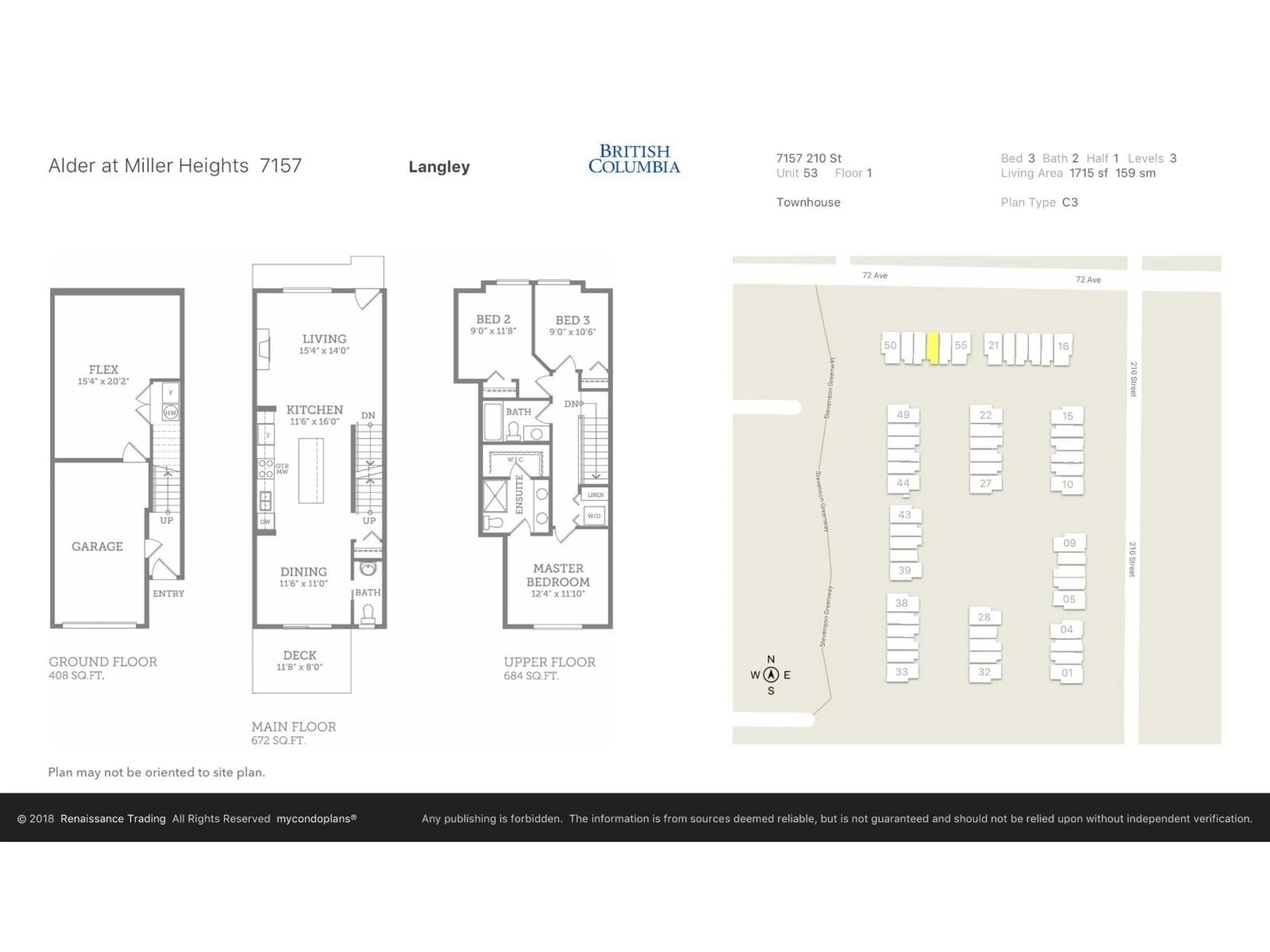 Floor plan for 53 - 7157 210 STREET, Langley British Columbia V2Y0T3