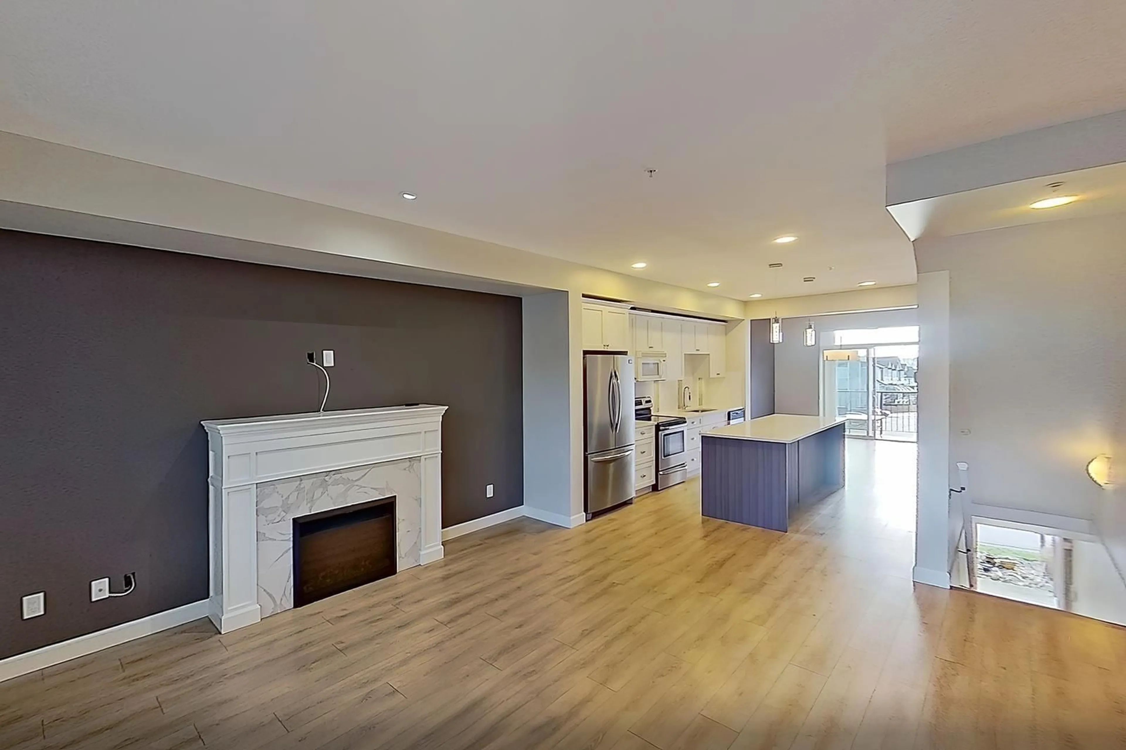 Open concept kitchen, wood/laminate floor for 53 - 7157 210 STREET, Langley British Columbia V2Y0T3