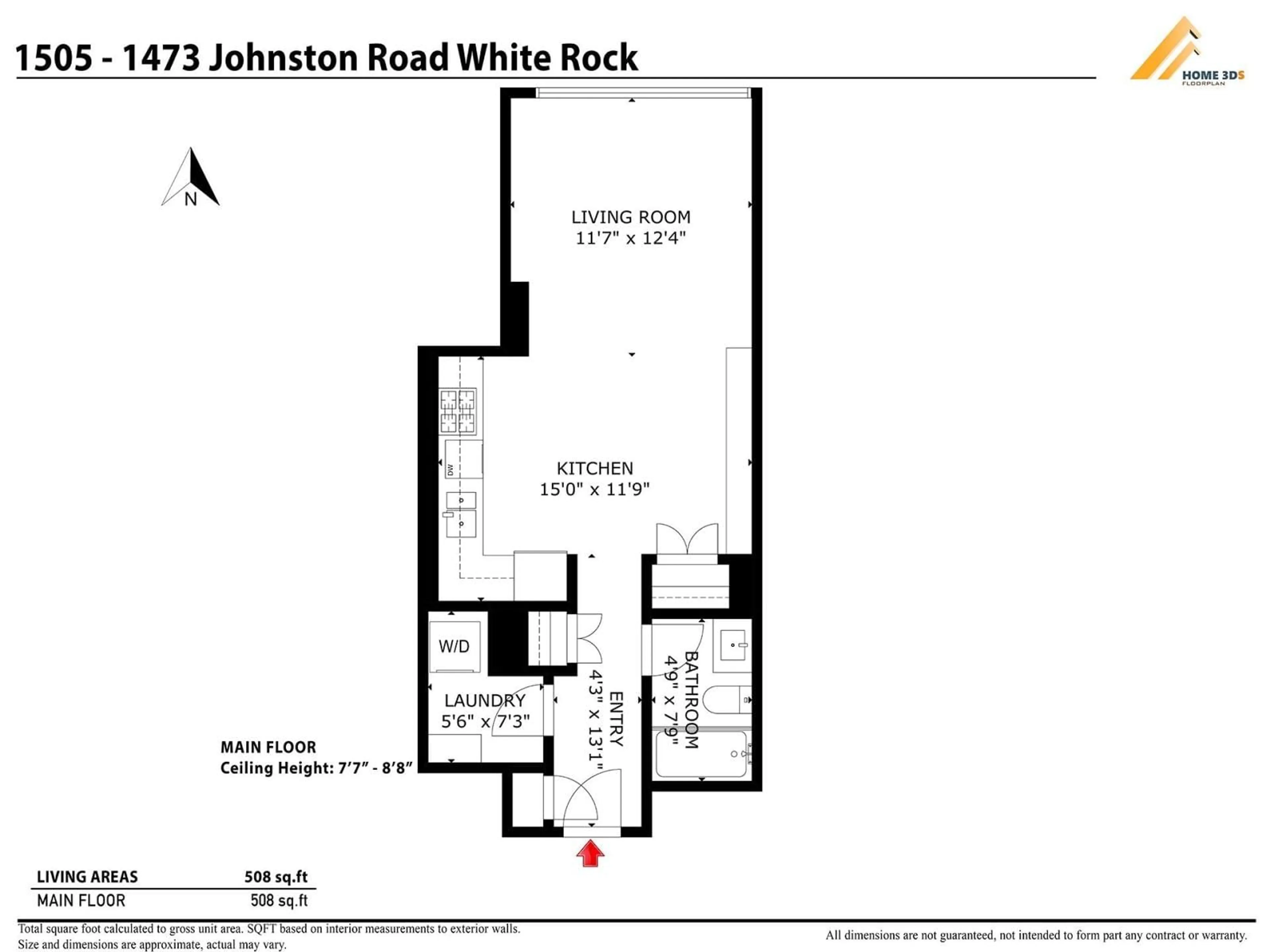Floor plan for 1505 - 1473 JOHNSTON ROAD, White Rock British Columbia V4B0A2