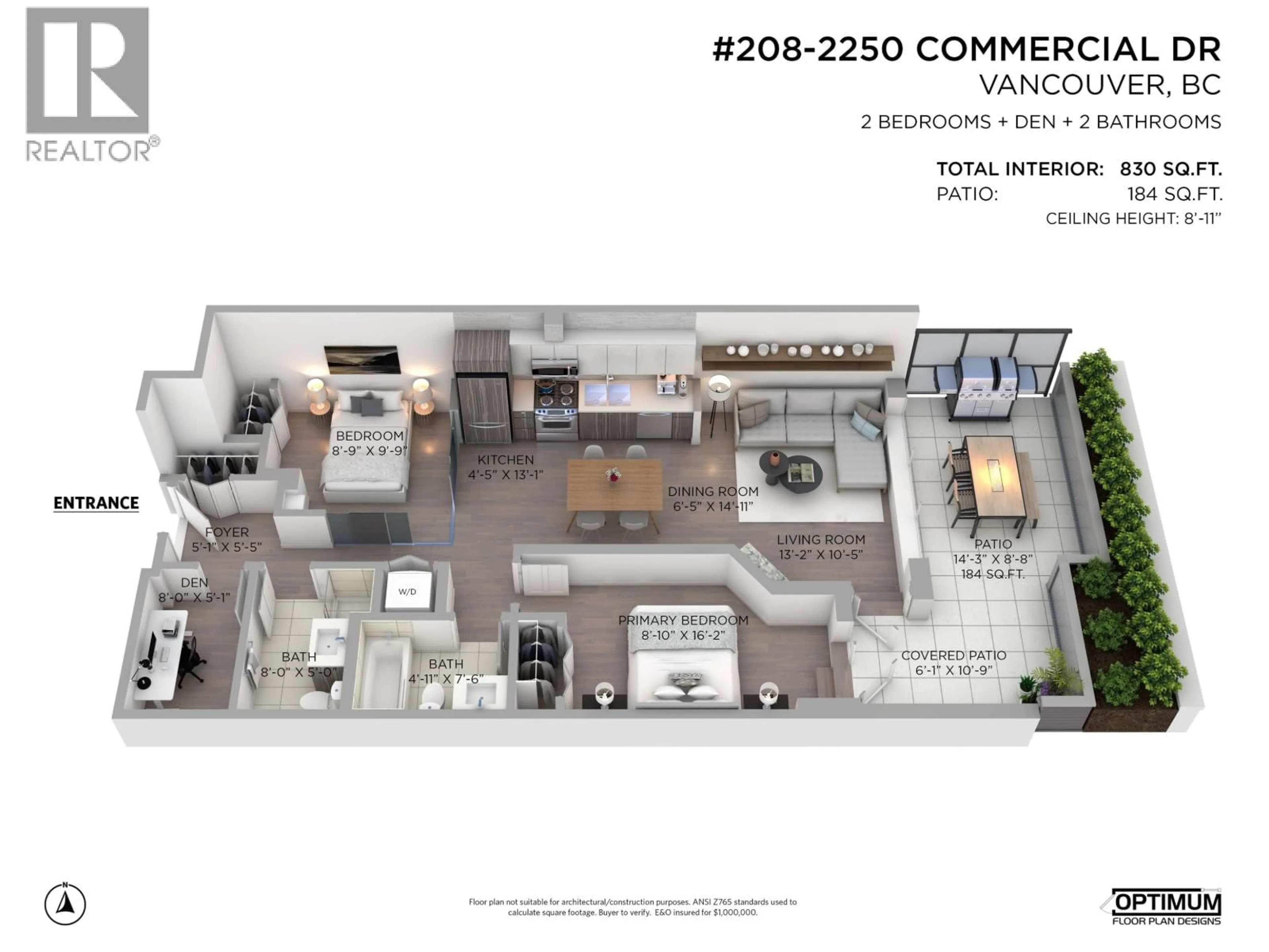 Floor plan for 208 - 2250 COMMERCIAL DRIVE, Vancouver British Columbia V5N5P9