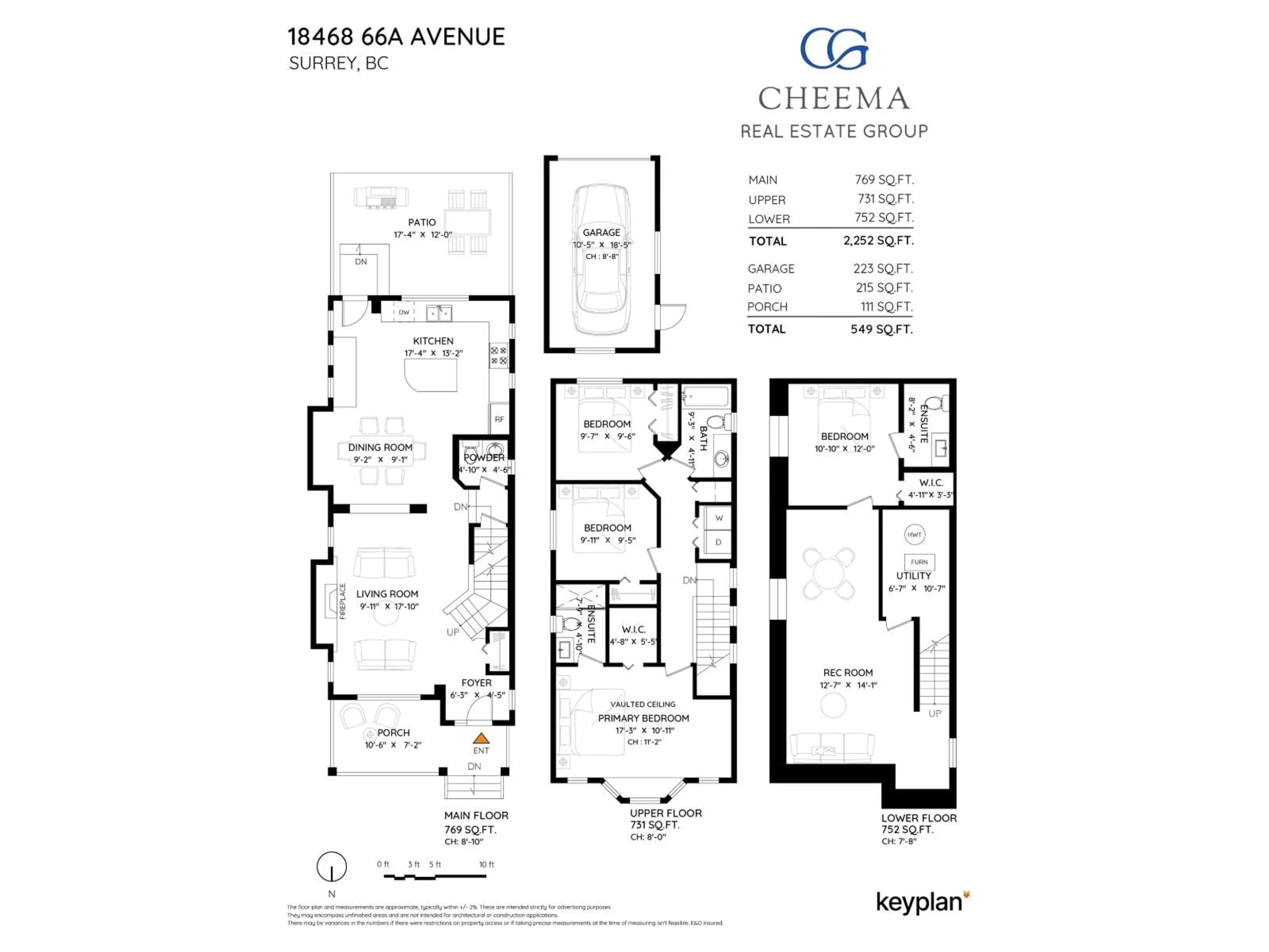 Floor plan for 18468 66A AVENUE, Surrey British Columbia V3S9B1