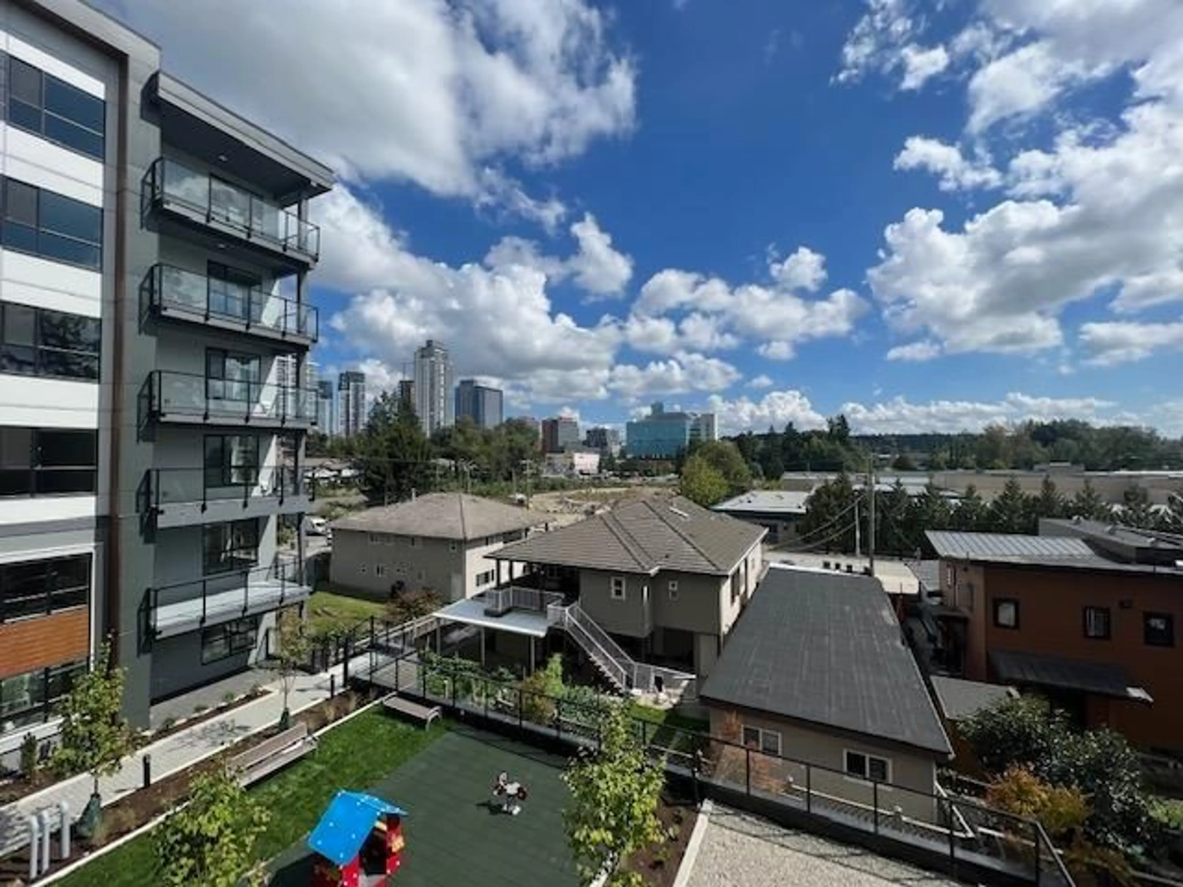A pic from outside/outdoor area/front of a property/back of a property/a pic from drone, city buildings view from balcony for 304 - 13458 95 AVENUE, Surrey British Columbia V3V0H1