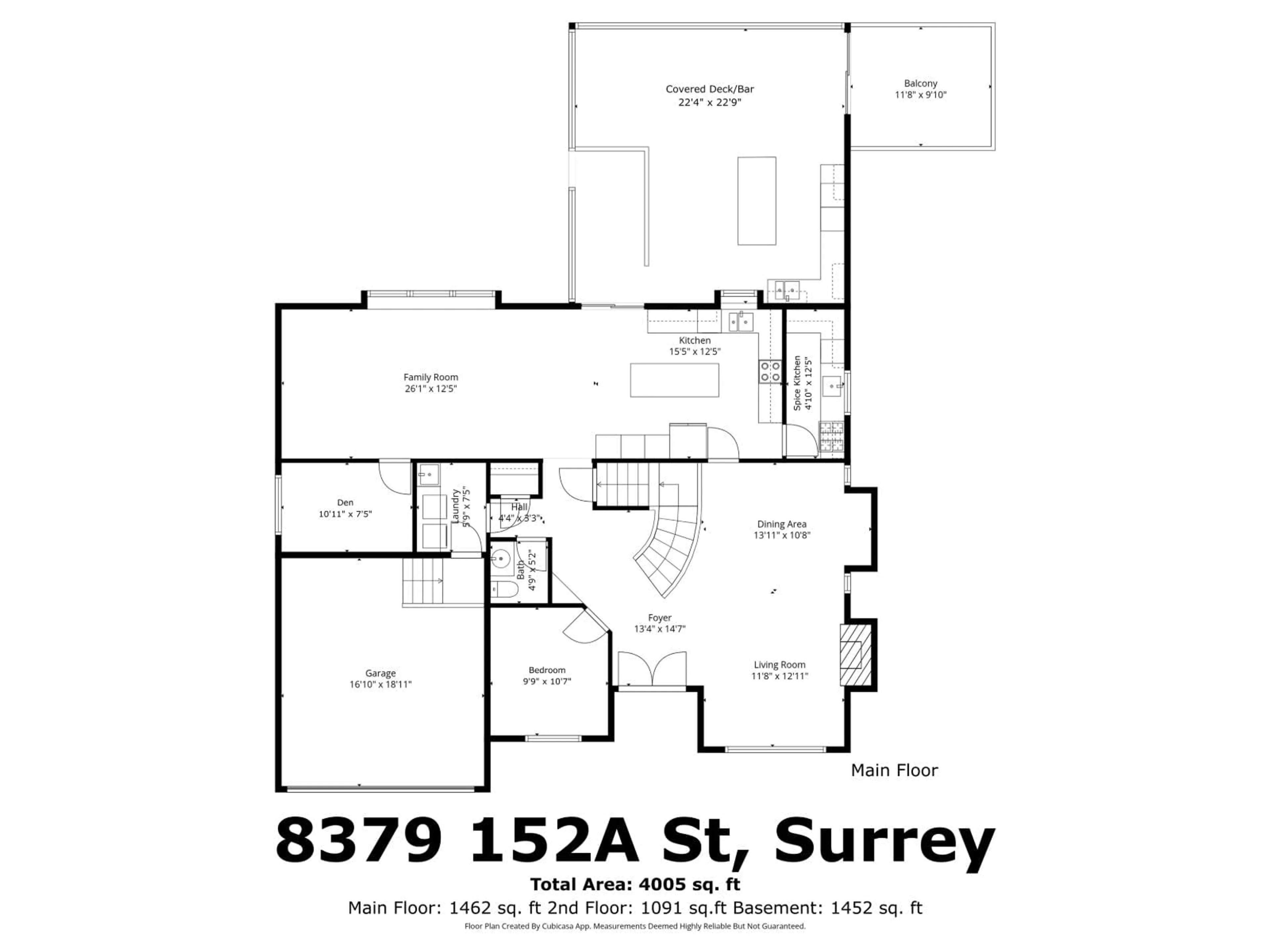 Floor plan for 8379 152A STREET, Surrey British Columbia V3S8M8