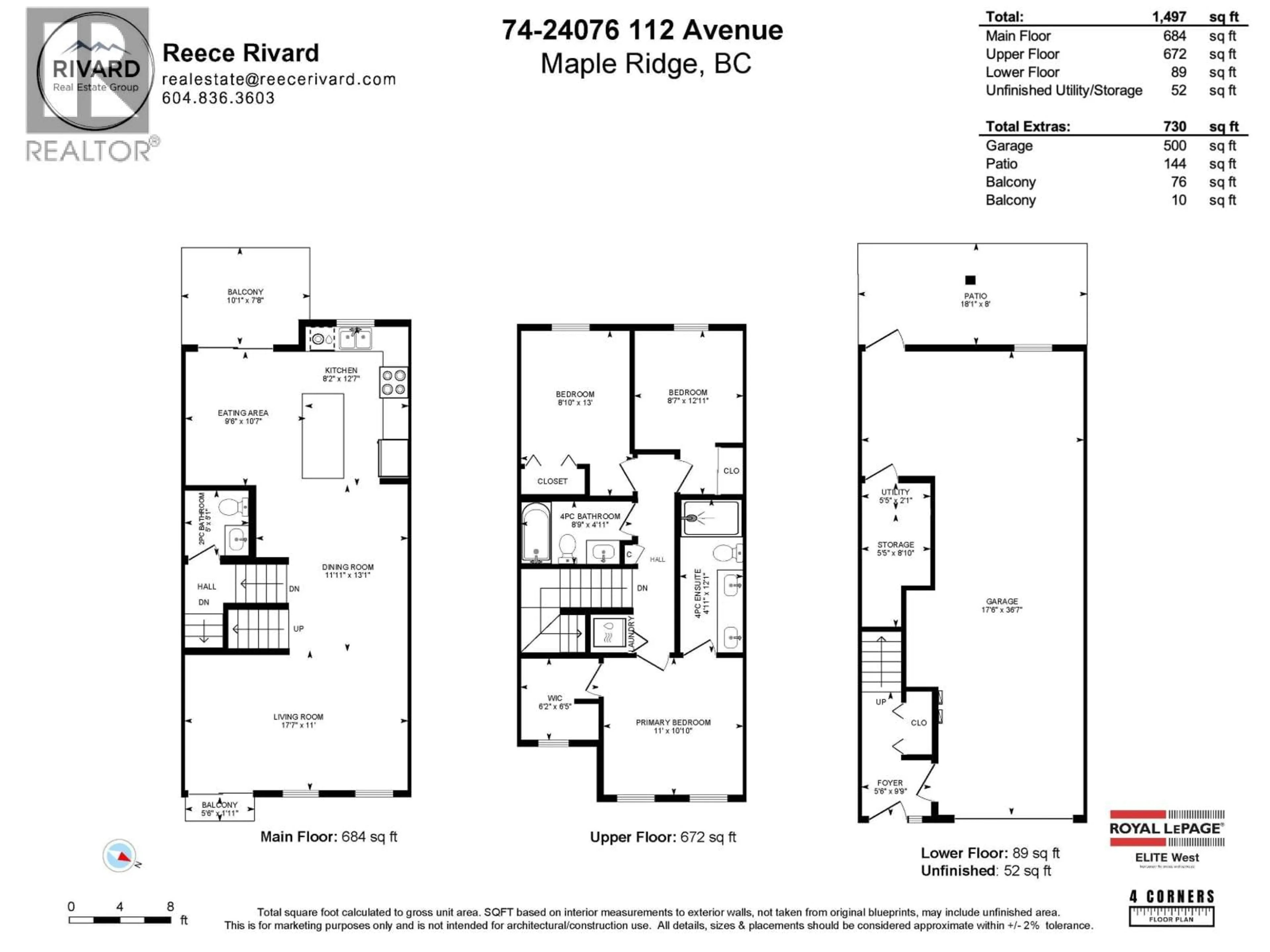 Floor plan for 74 - 24076 112 AVENUE, Maple Ridge British Columbia V2W0K2