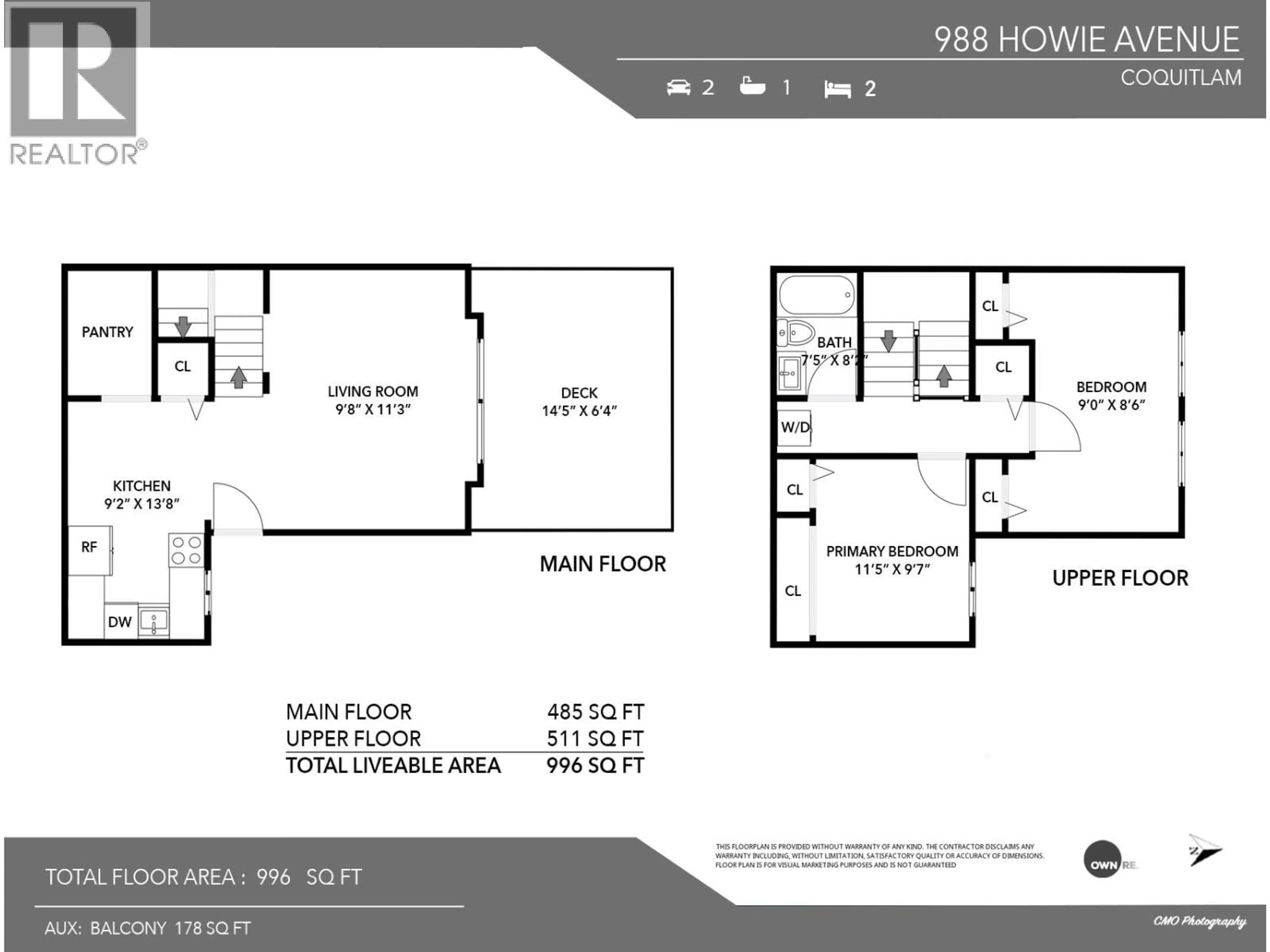 Floor plan for 988 HOWIE AVENUE, Coquitlam British Columbia V3J1T3