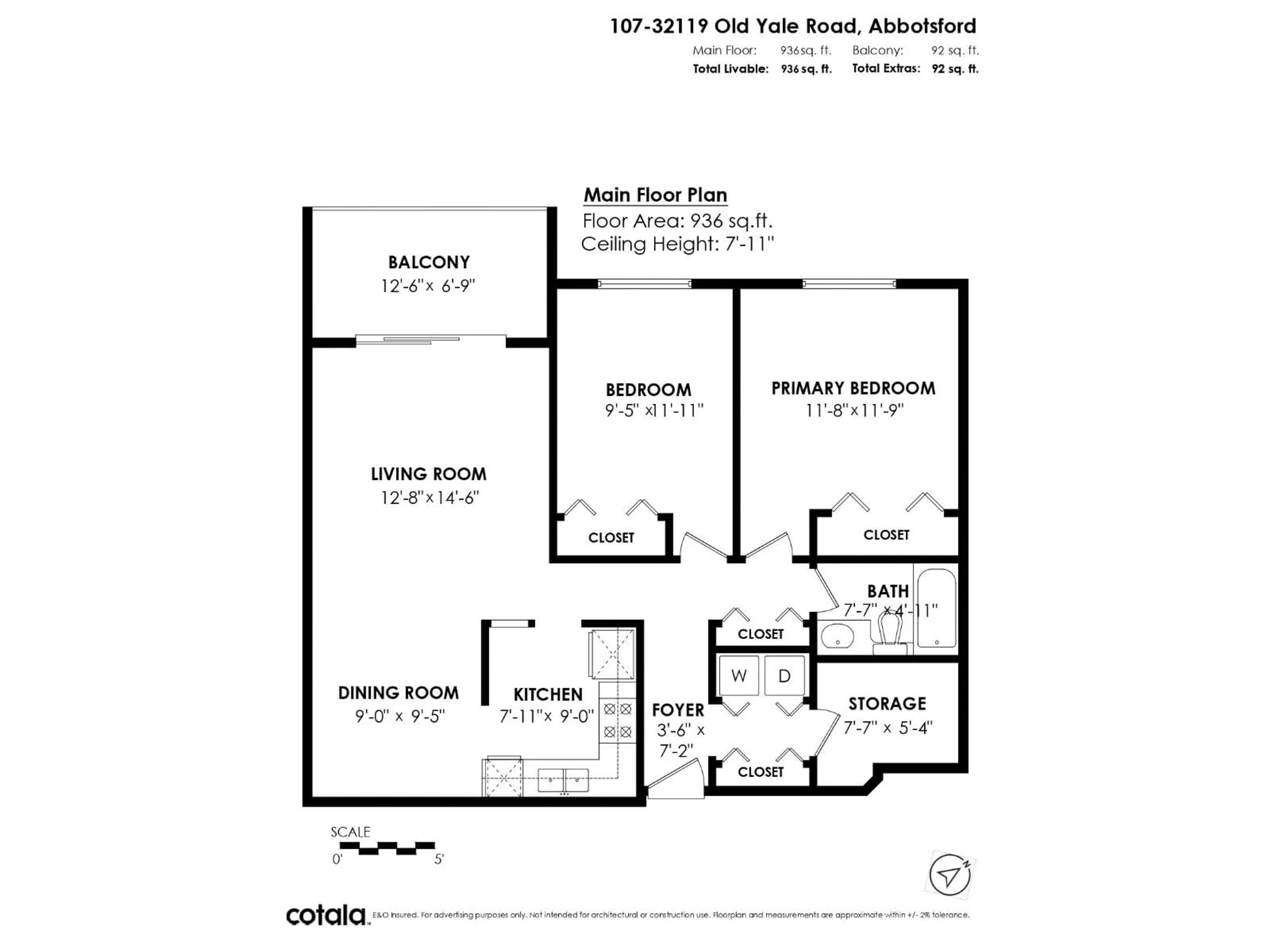 Floor plan for 107 - 32119 OLD YALE ROAD, Abbotsford British Columbia V2T2C8
