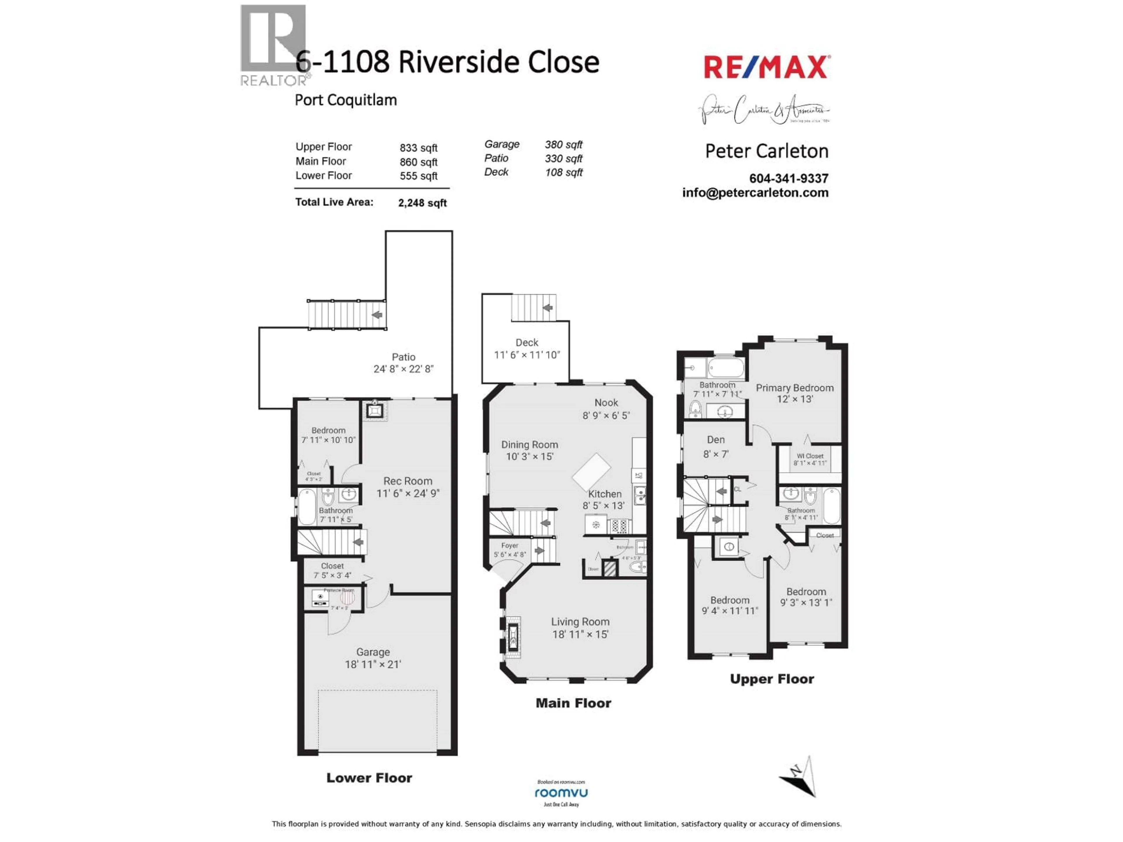 Floor plan for 6 - 1108 RIVERSIDE CLOSE, Port Coquitlam British Columbia V3B8C2