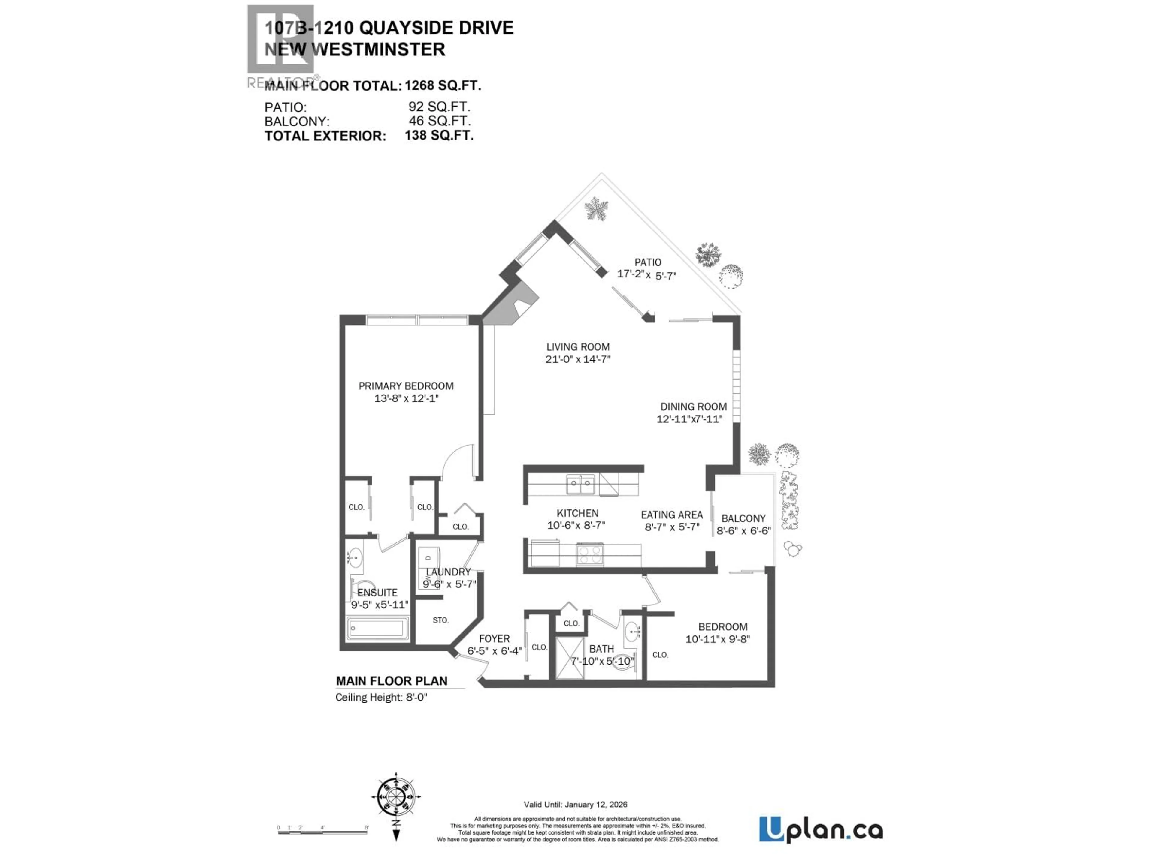 Floor plan for 107B - 1210 QUAYSIDE DRIVE, New Westminster British Columbia V3M6H1