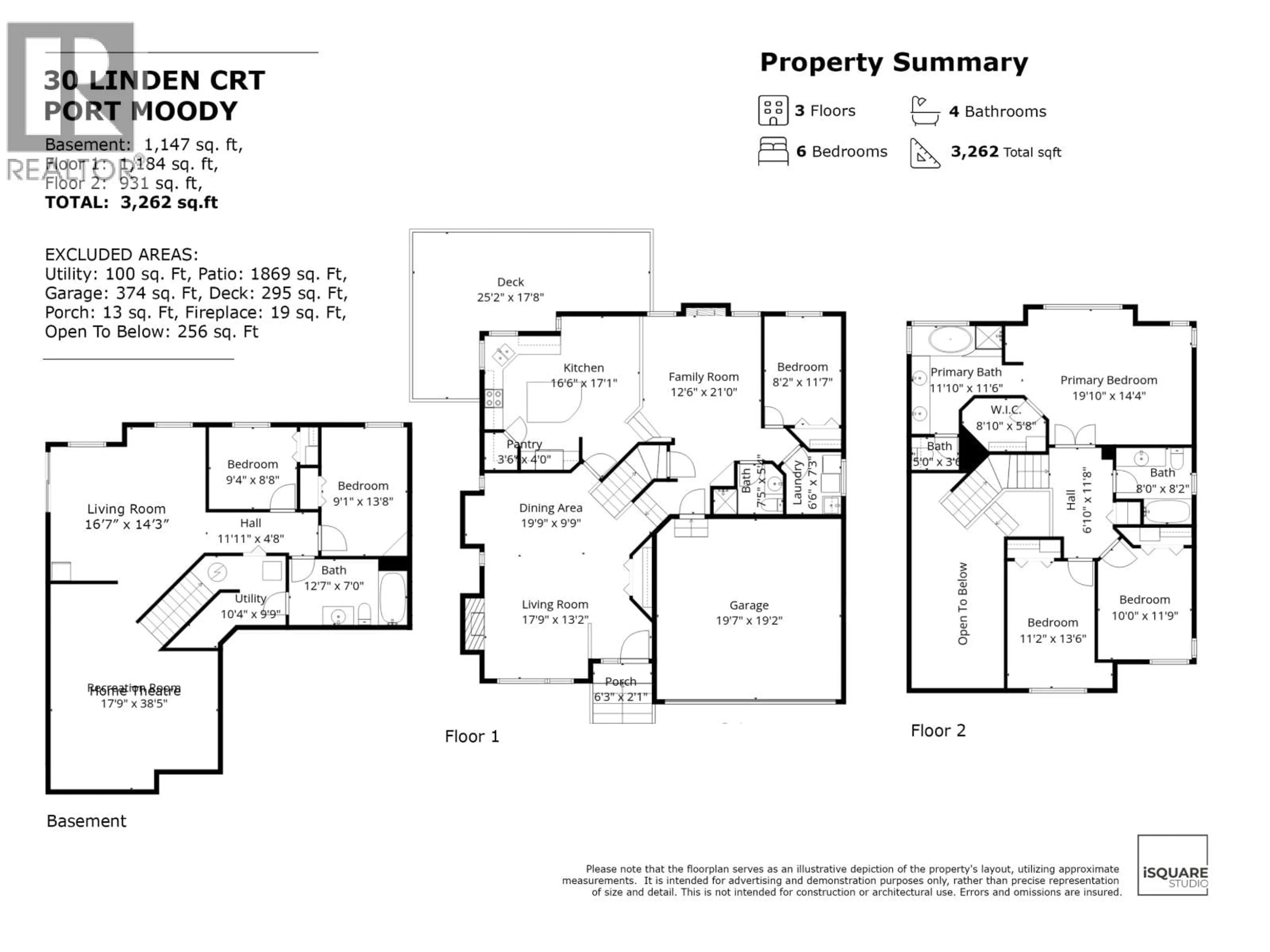 Floor plan for 30 LINDEN COURT, Port Moody British Columbia V3H5C1