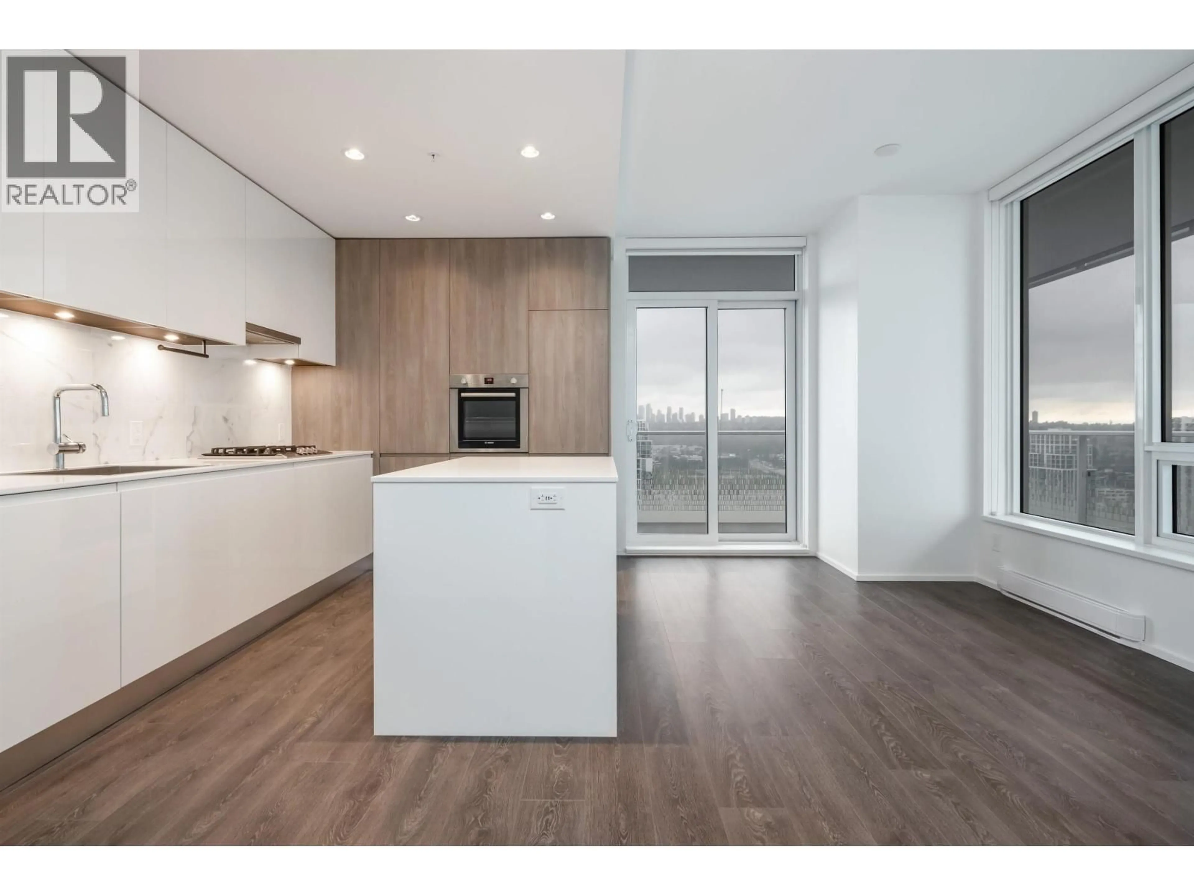 Open concept kitchen, wood/laminate floor for 1505 - 4650 BRENTWOOD BOULEVARD, Burnaby British Columbia V5C0M3