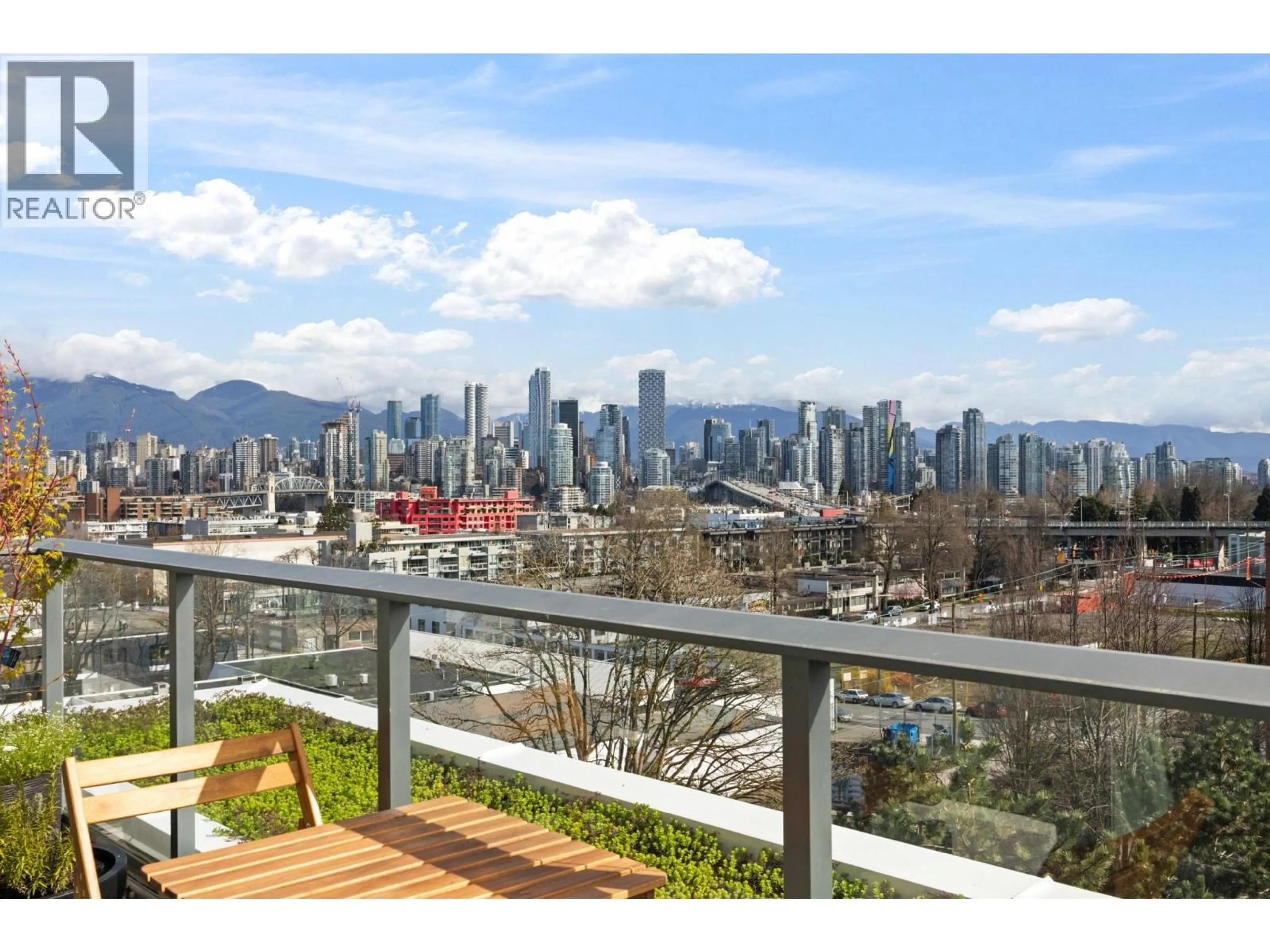 Balcony in the apartment, city buildings view from balcony for 707 - 1777 7TH AVENUE, Vancouver British Columbia V6J0E5