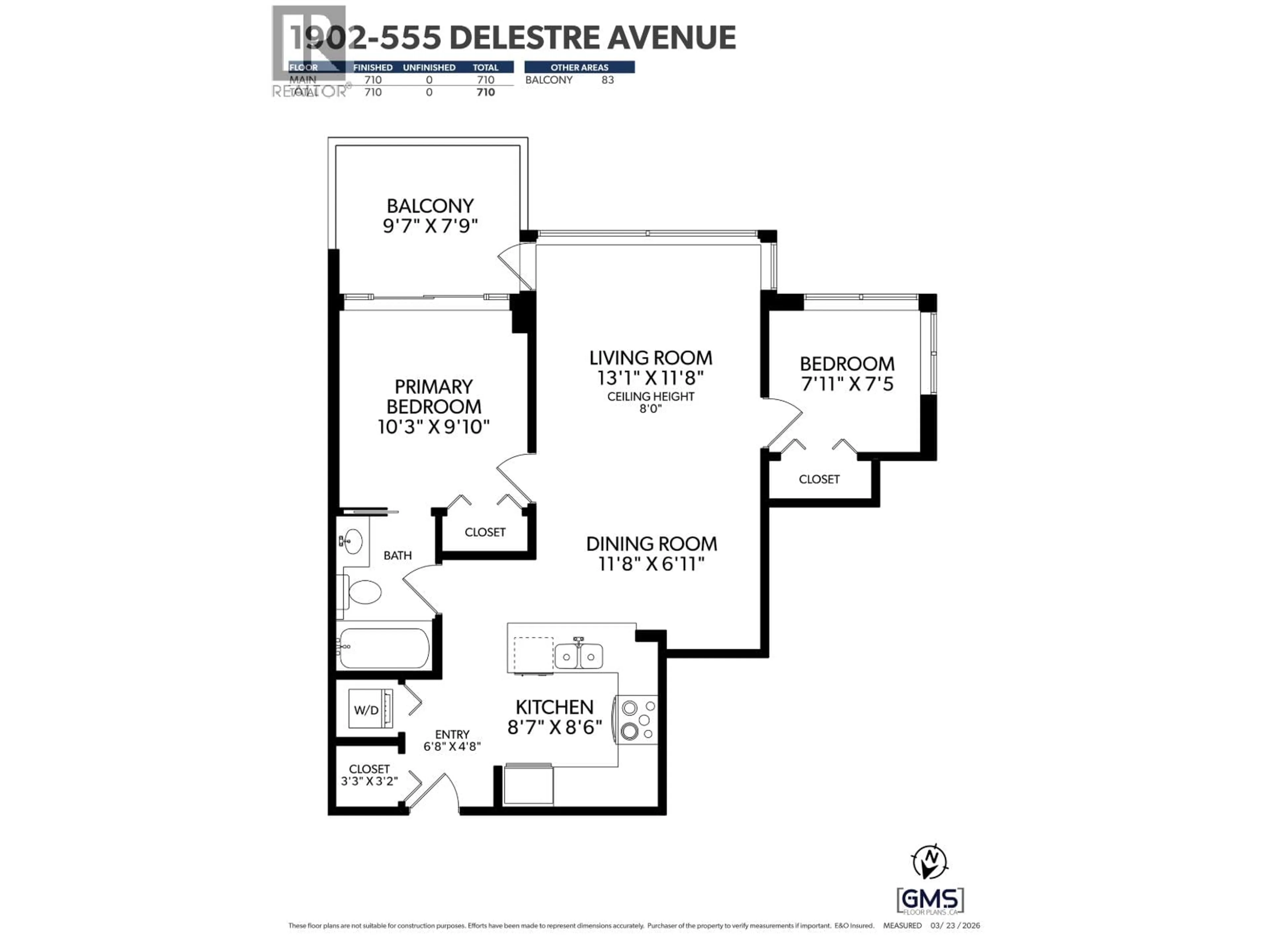 Floor plan for 1902 - 555 DELESTRE AVENUE, Coquitlam British Columbia V3K0A9