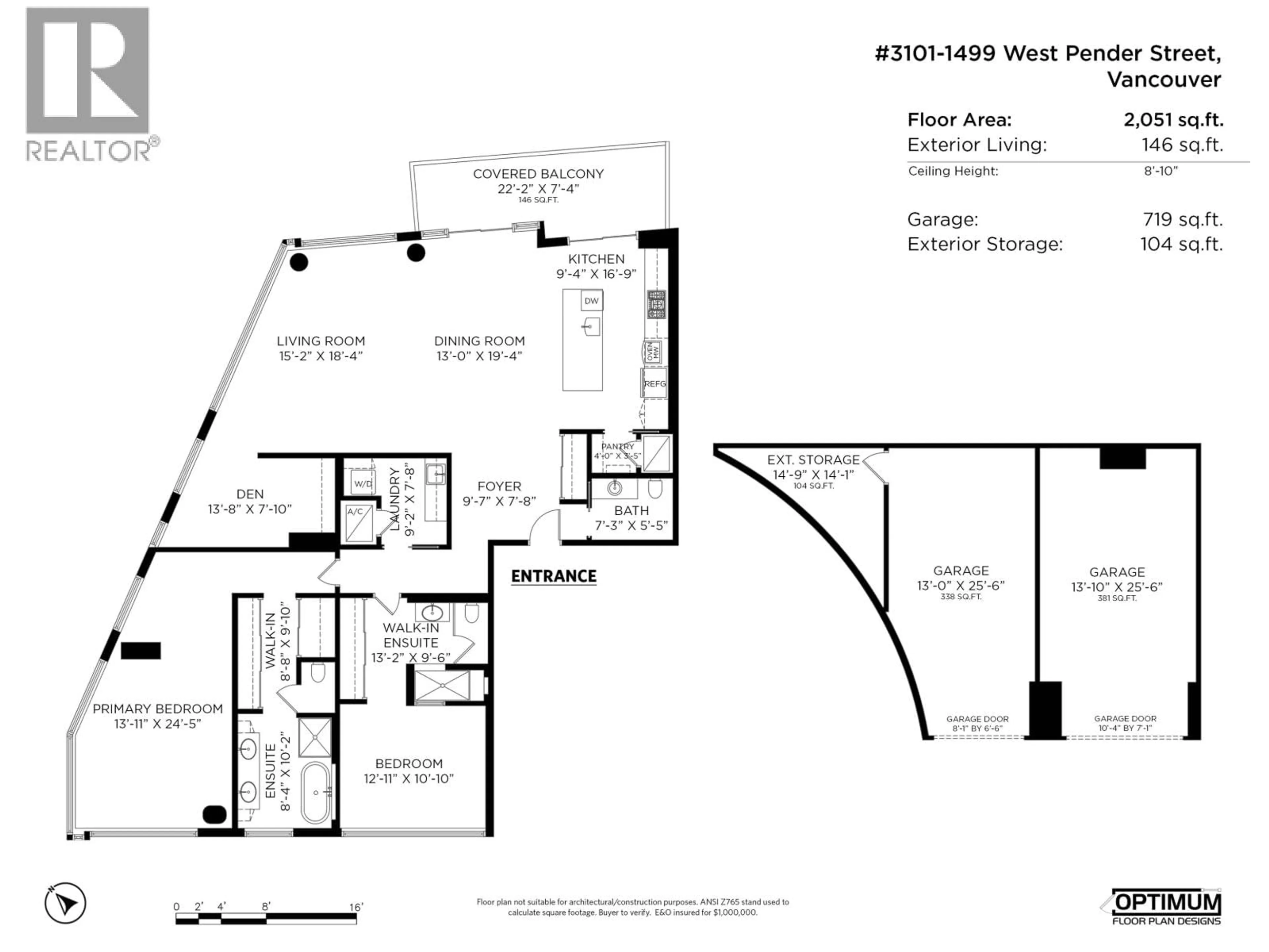 Floor plan for 3101 - 1499 PENDER STREET, Vancouver British Columbia V6G0A7