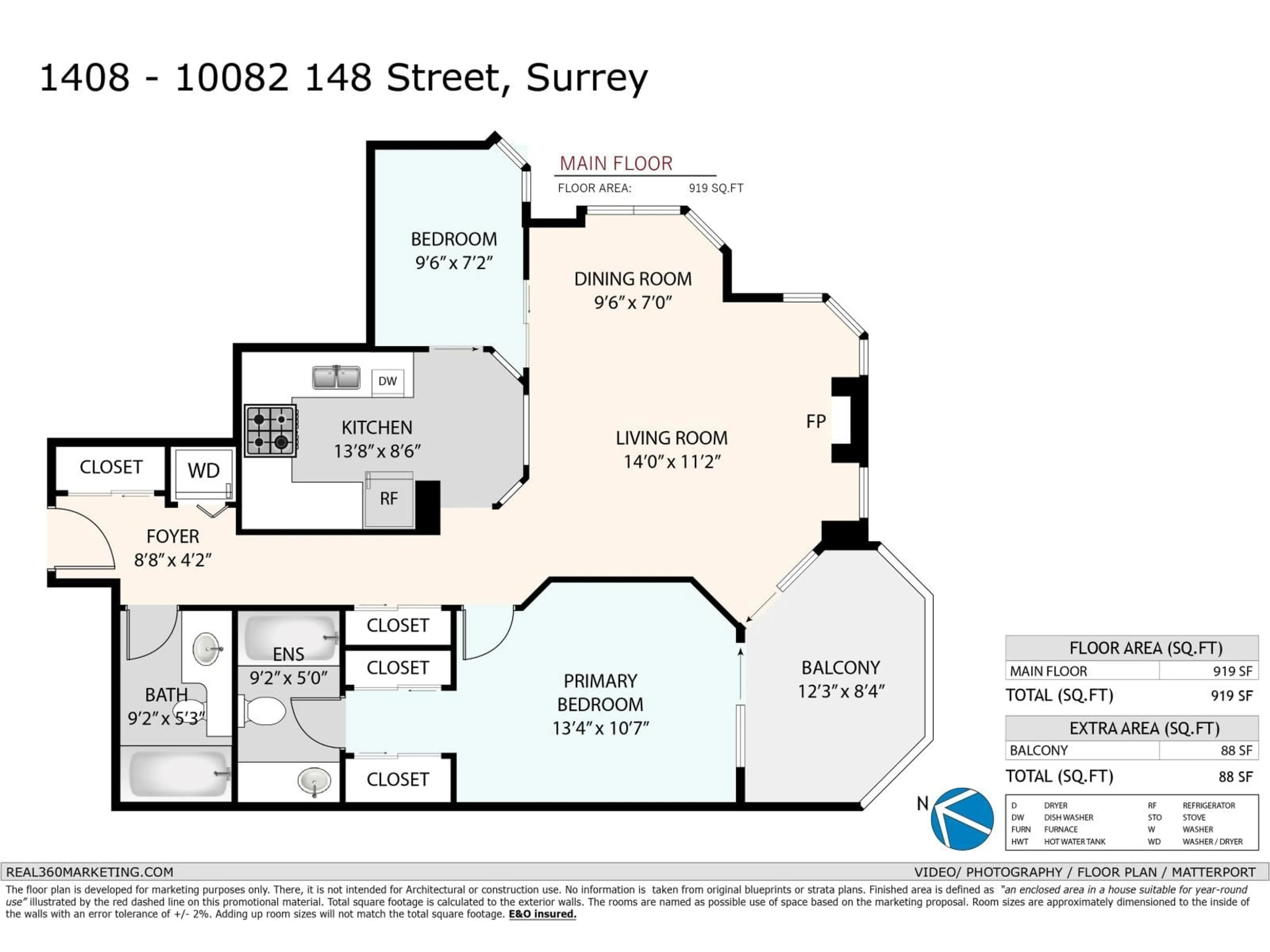 Floor plan for 1408 - 10082 148 STREET, Surrey British Columbia V3R0S3