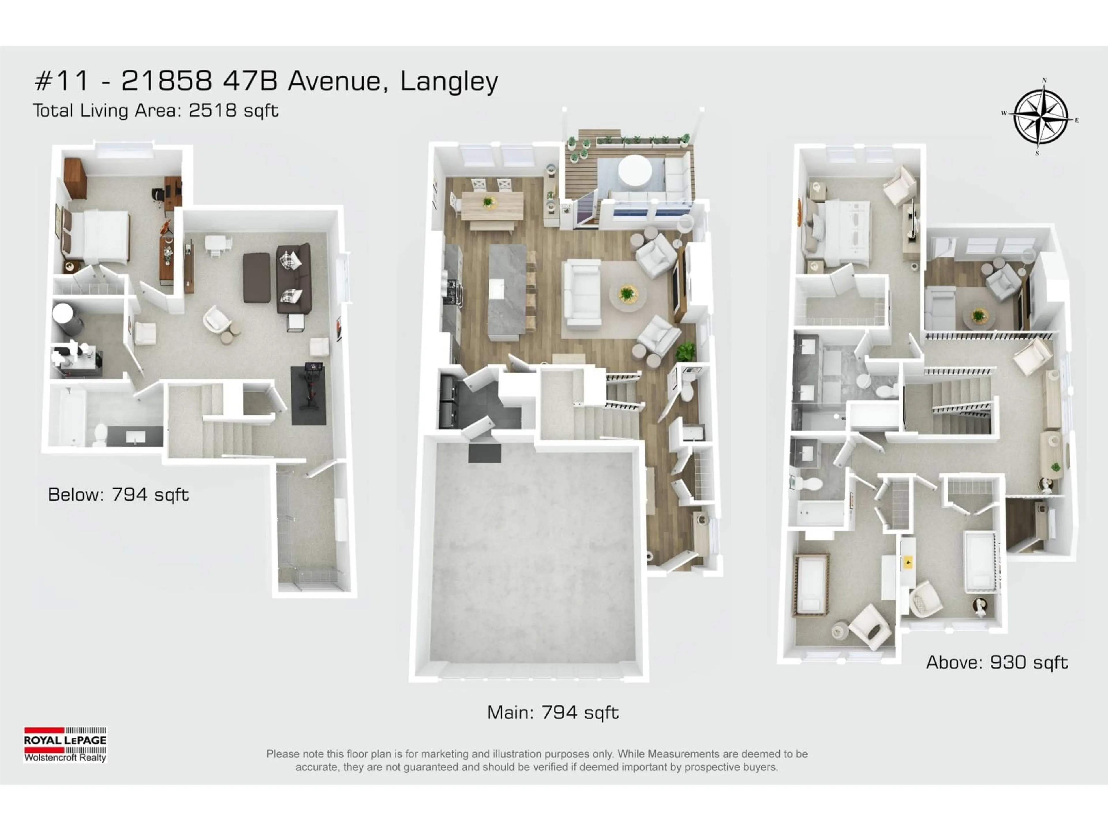 Floor plan for 11 - 21858 47B AVENUE, Langley British Columbia V3A0L3