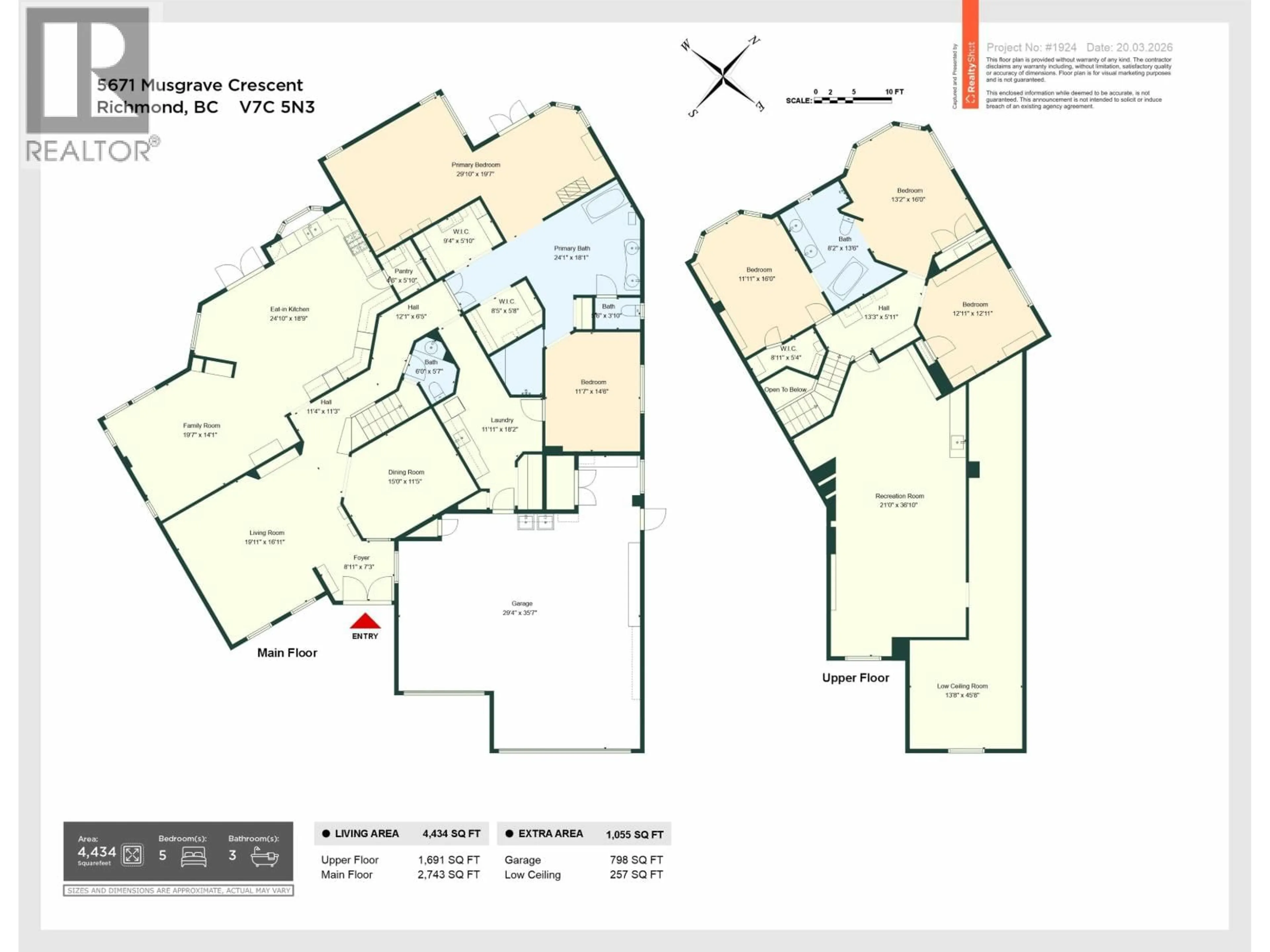 Floor plan for 5671 MUSGRAVE CRESCENT, Richmond British Columbia V7C5N3