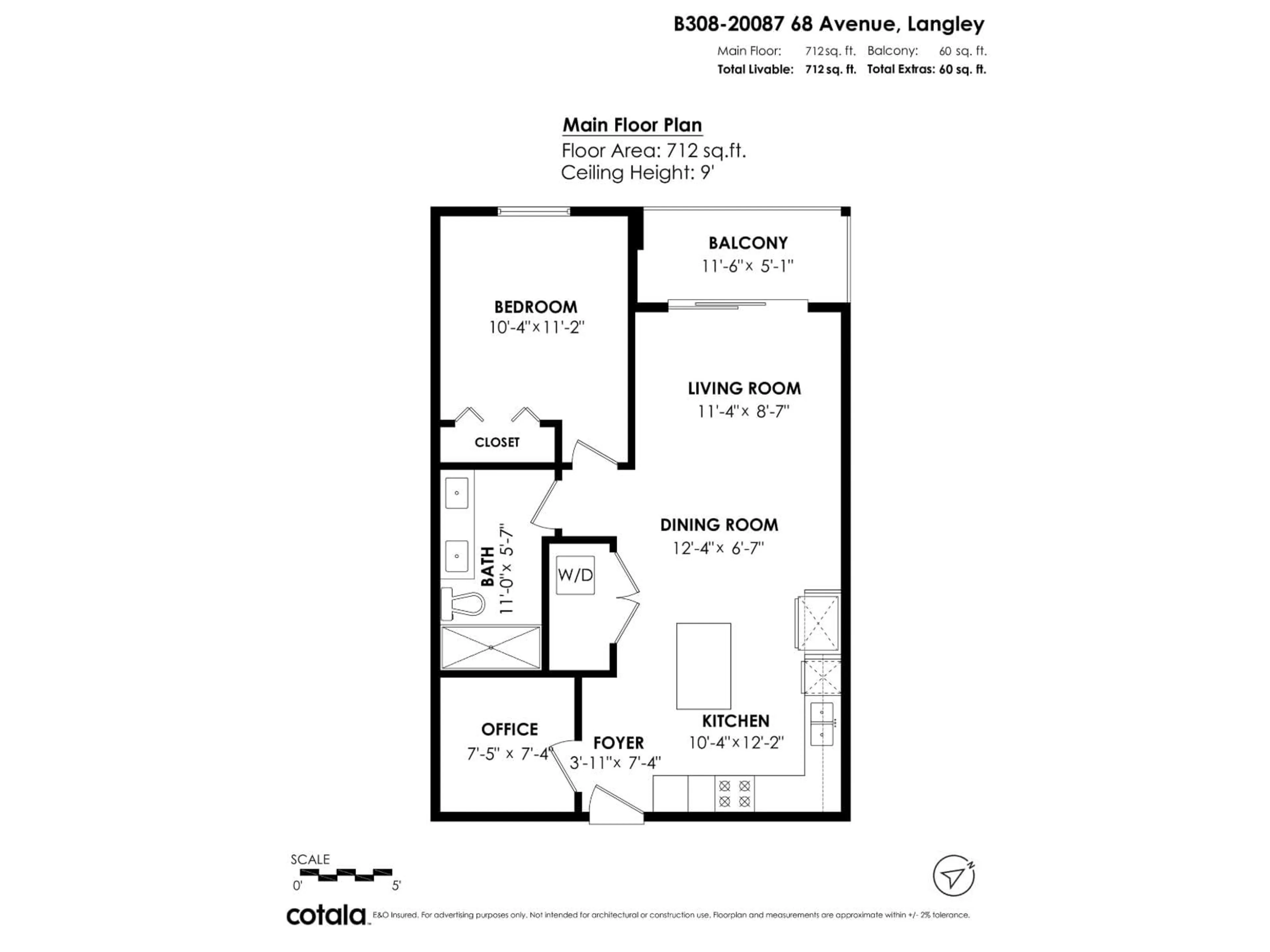 Floor plan for B308 - 20087 68 AVENUE, Langley British Columbia V2Y0Y3
