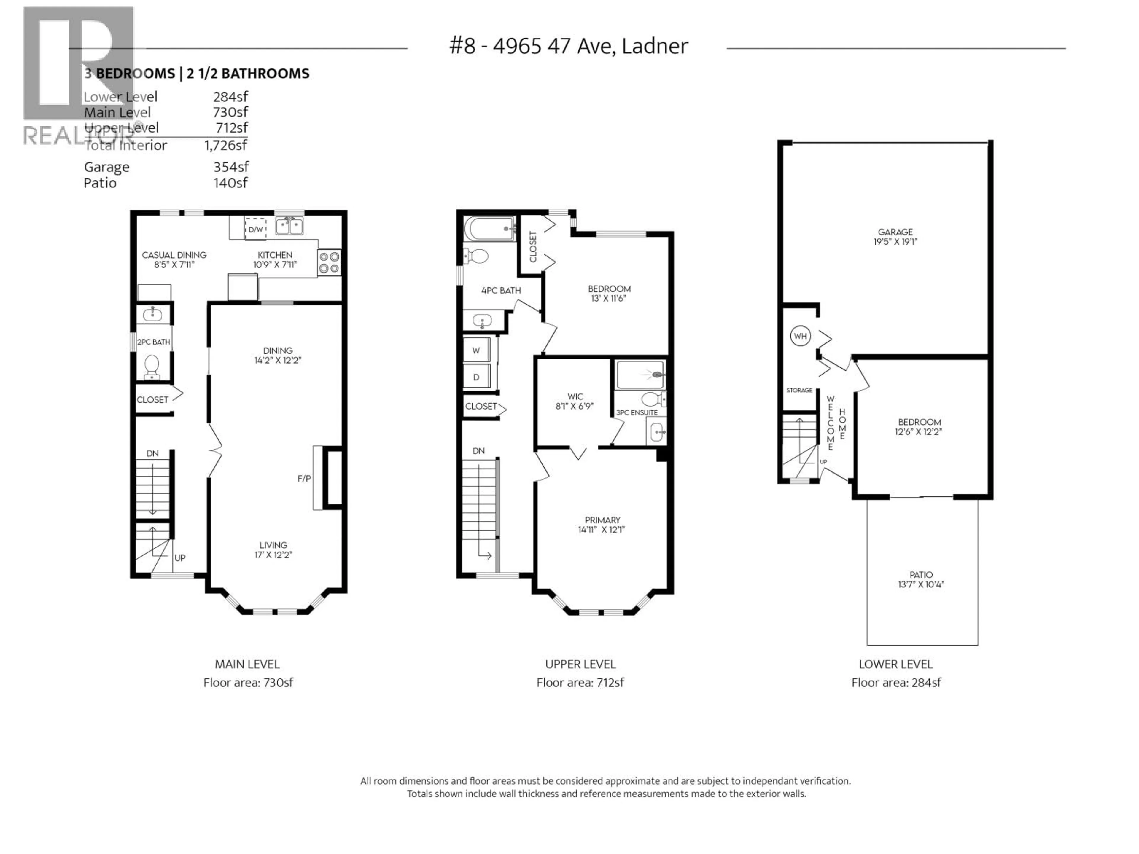 Floor plan for 8 - 4965 47 AVENUE, Ladner British Columbia V4K4N9