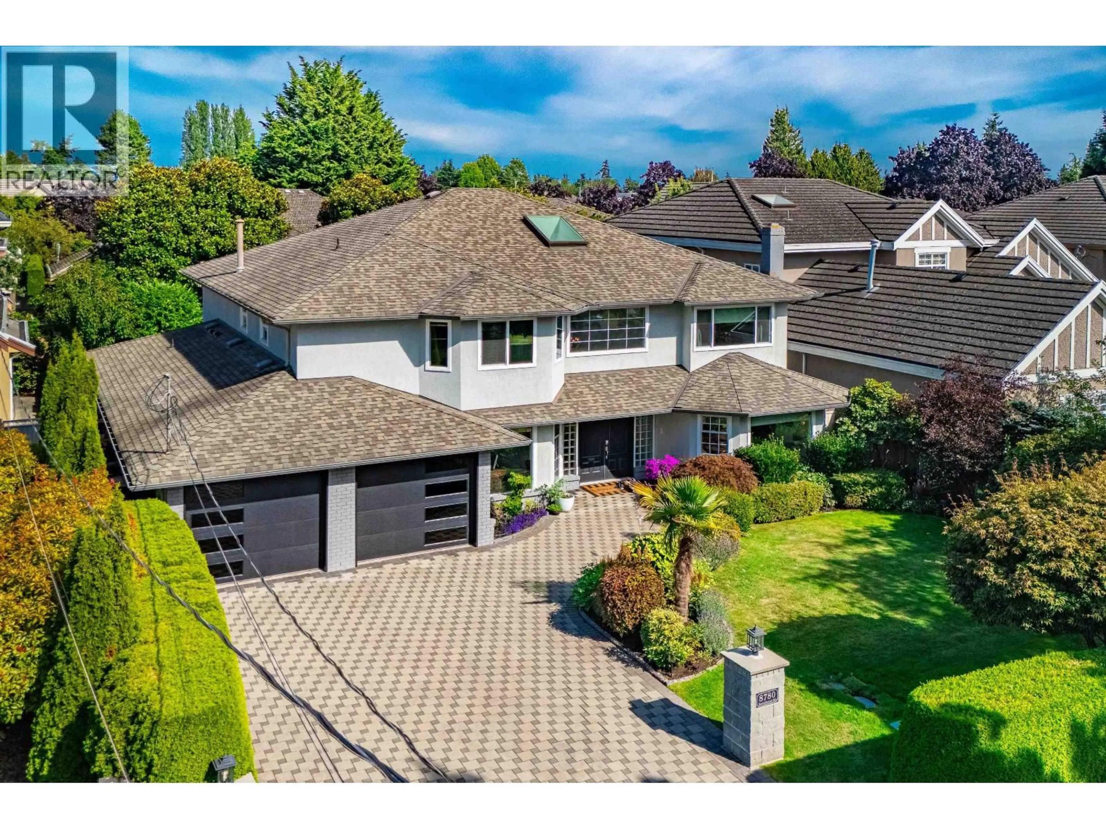 A pic from outside/outdoor area/front of a property/back of a property/a pic from drone, street for 8780 SCOTCHBROOK ROAD, Richmond British Columbia V6Y2M3