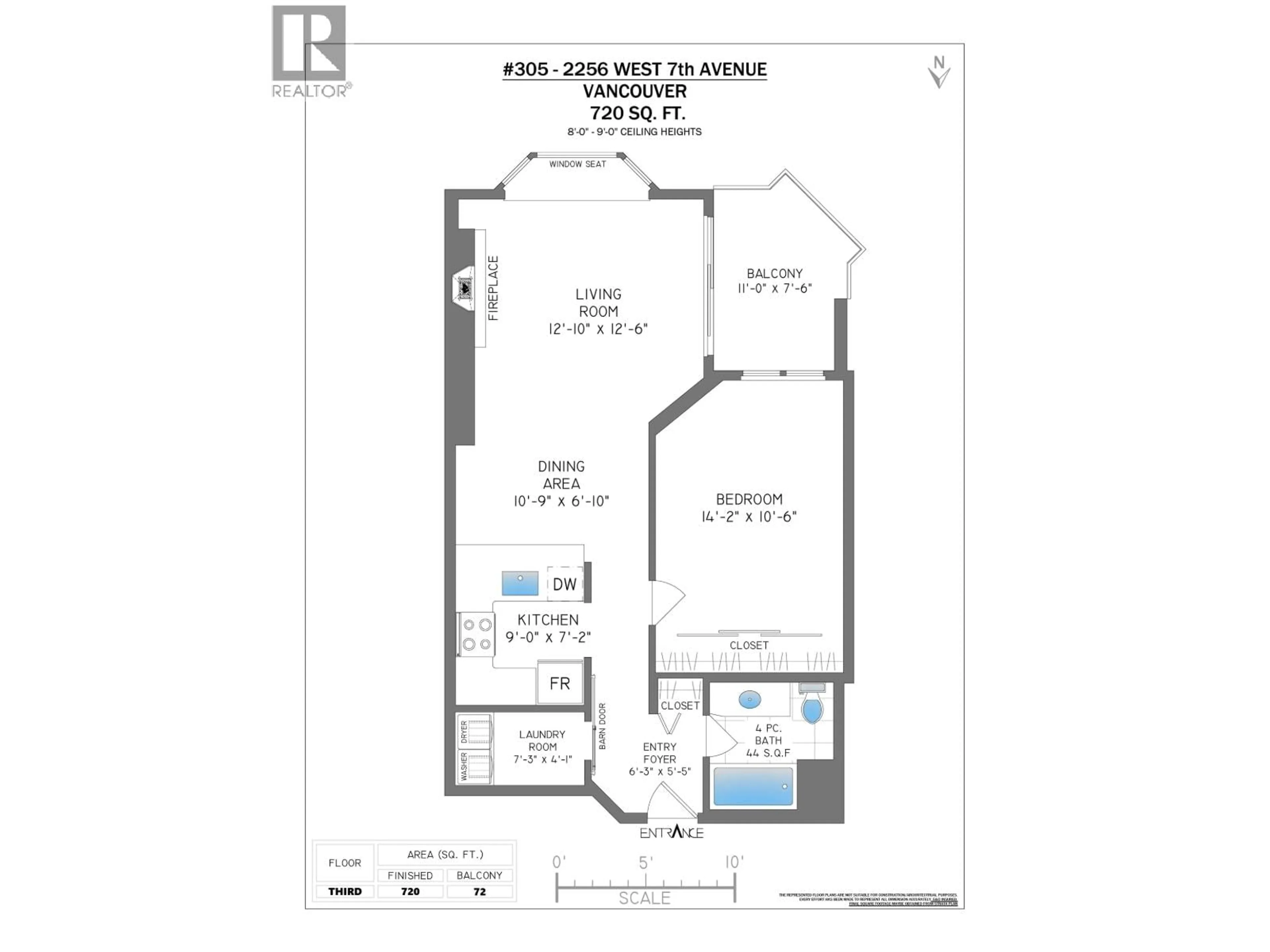 Floor plan for 305 - 2256 7TH AVENUE, Vancouver British Columbia V6K1Y2