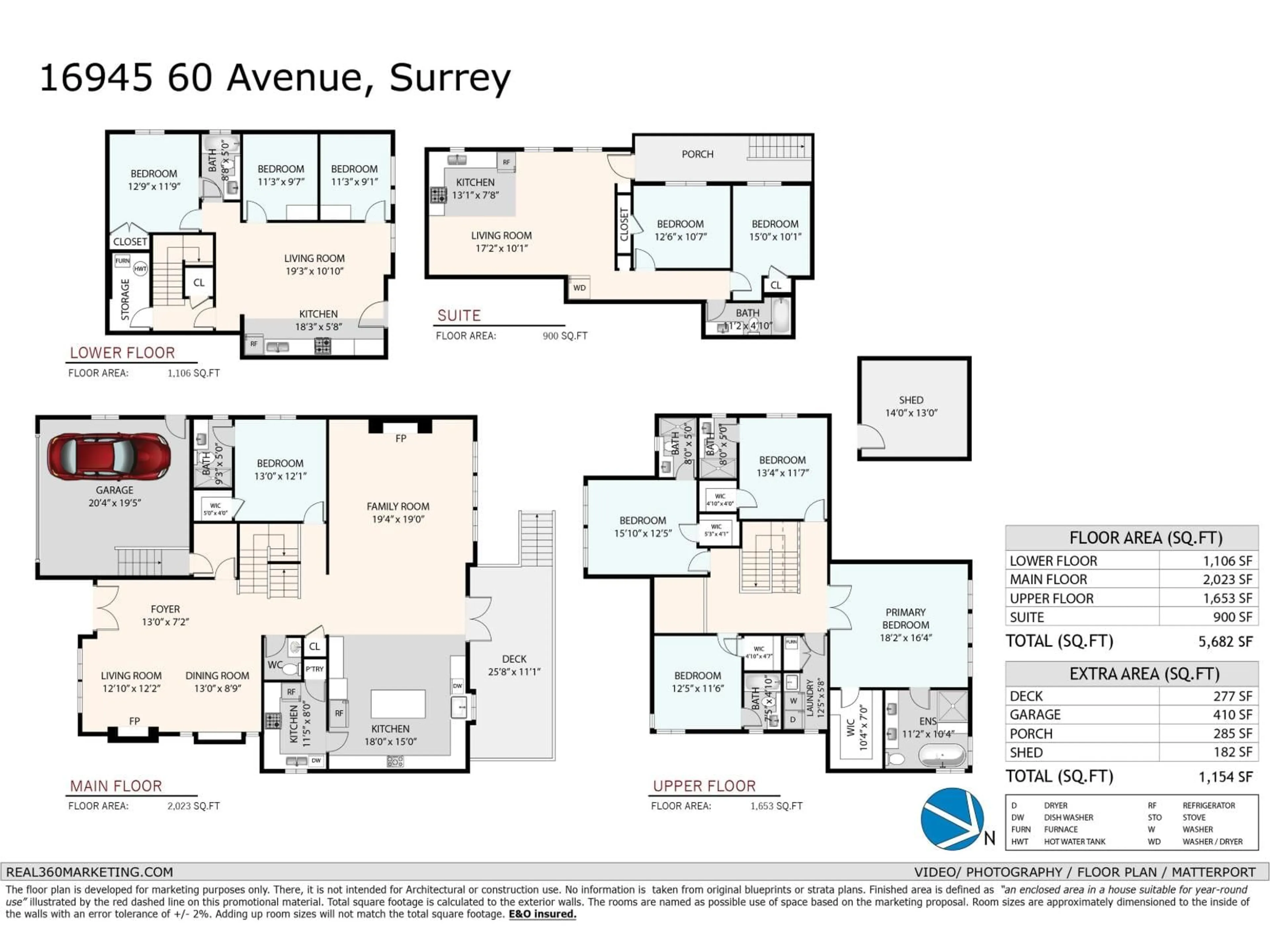 Floor plan for 16945 60 AVENUE, Surrey British Columbia V3S1T1