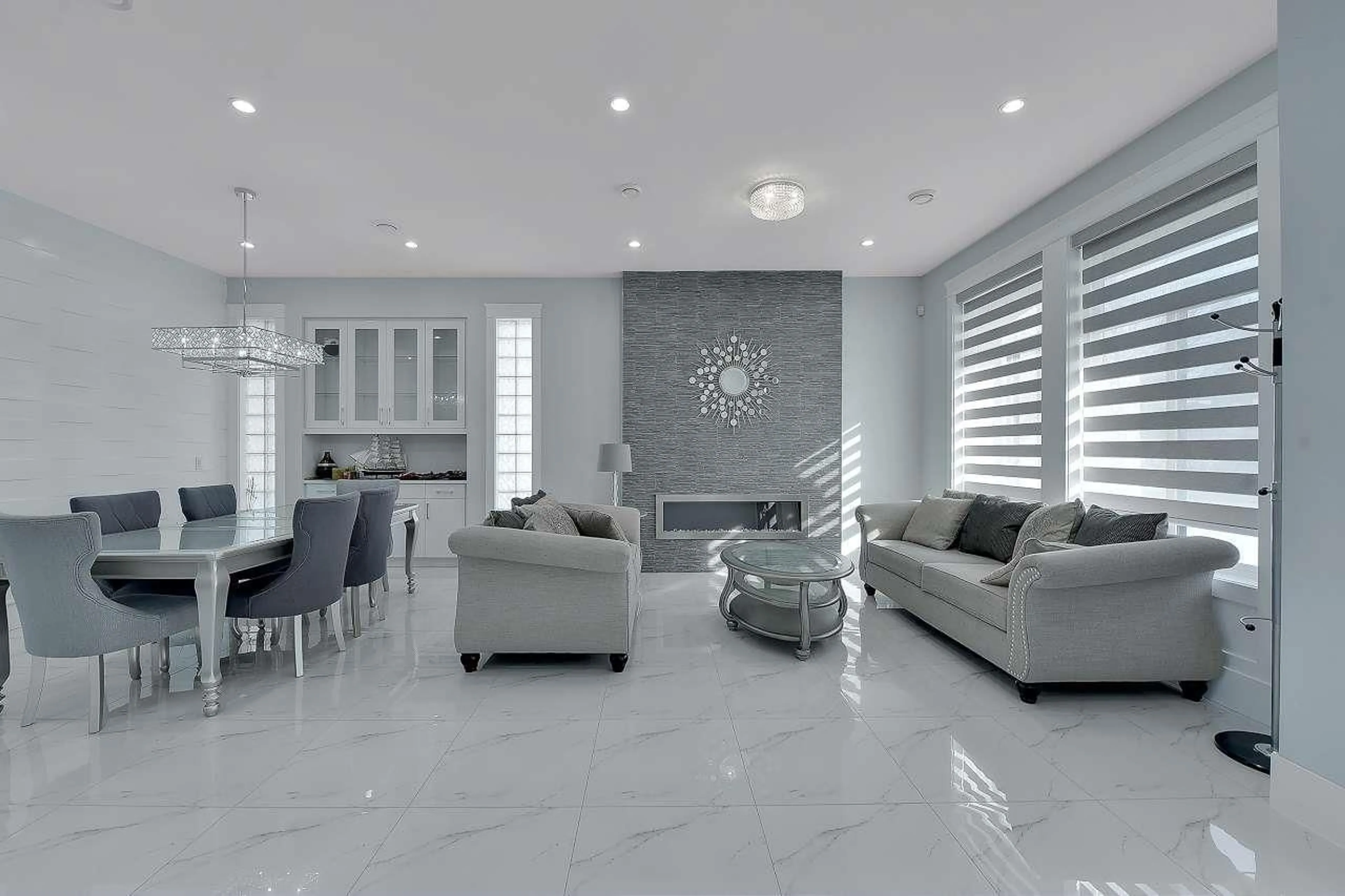 Living room with furniture, ceramic/tile floor for 16945 60 AVENUE, Surrey British Columbia V3S1T1