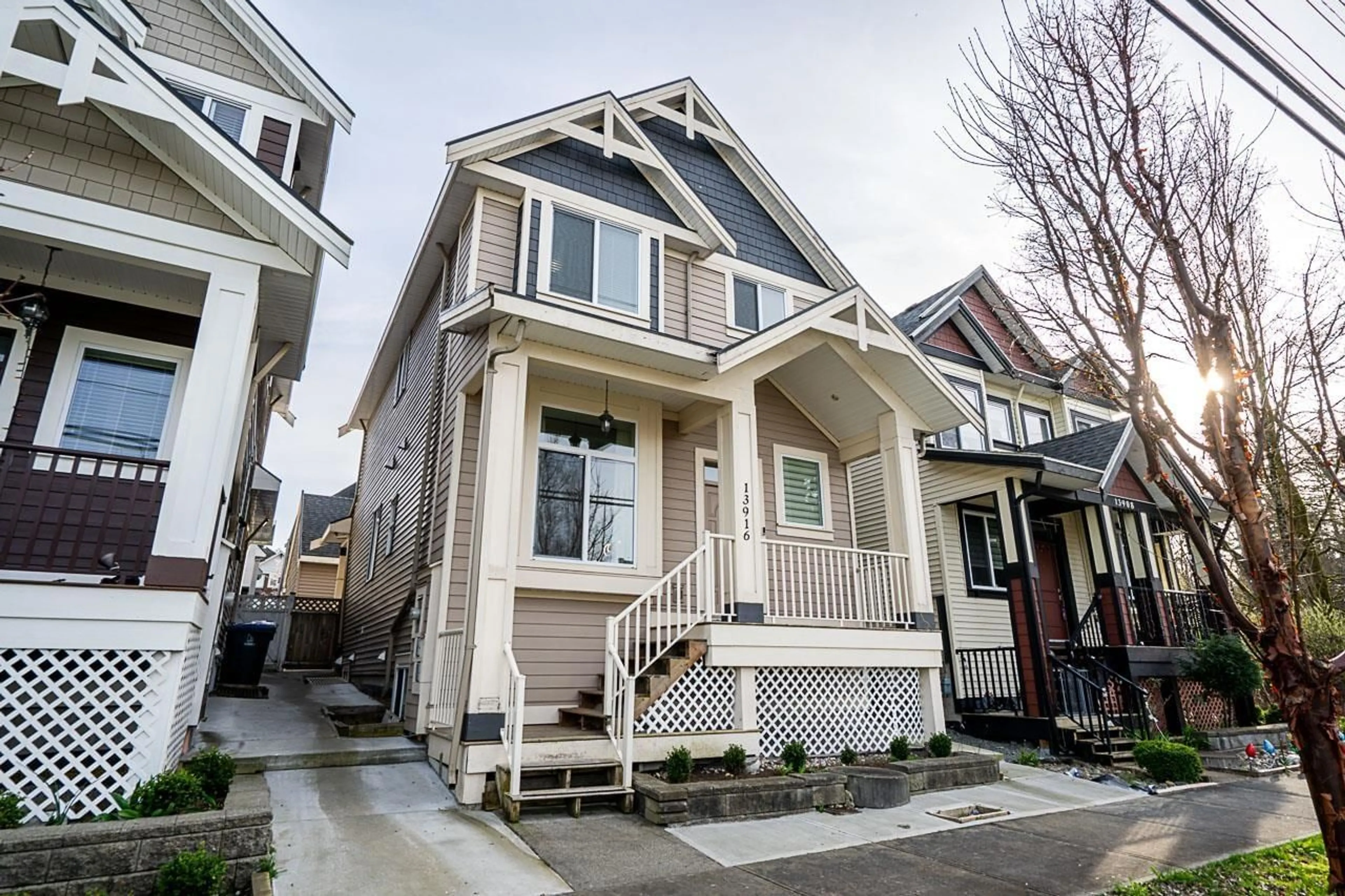 Home with vinyl exterior material, street for 13916 60 AVENUE, Surrey British Columbia V3X0G6