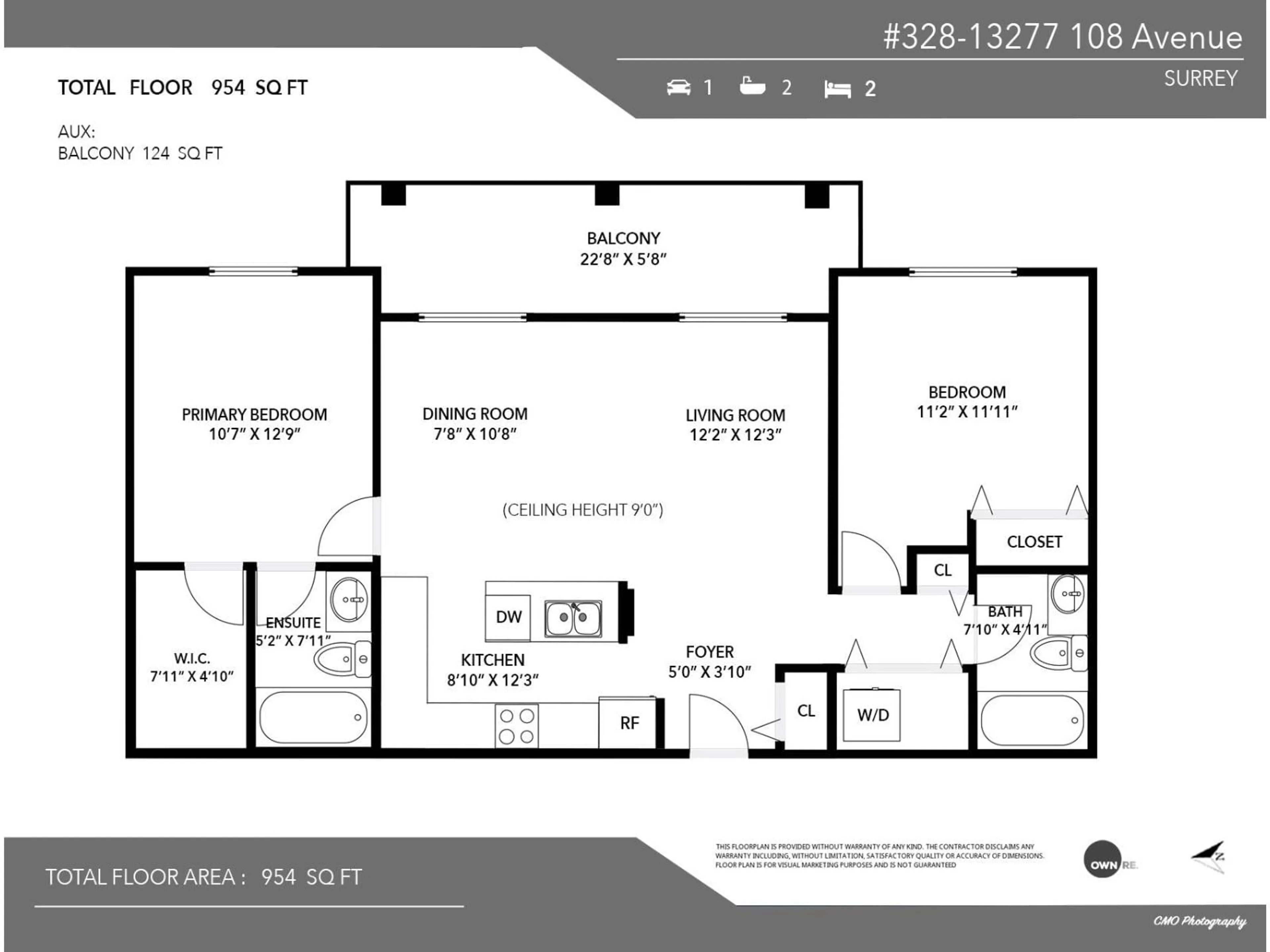 Floor plan for 328 - 13277 108 AVENUE, Surrey British Columbia V3T0A9