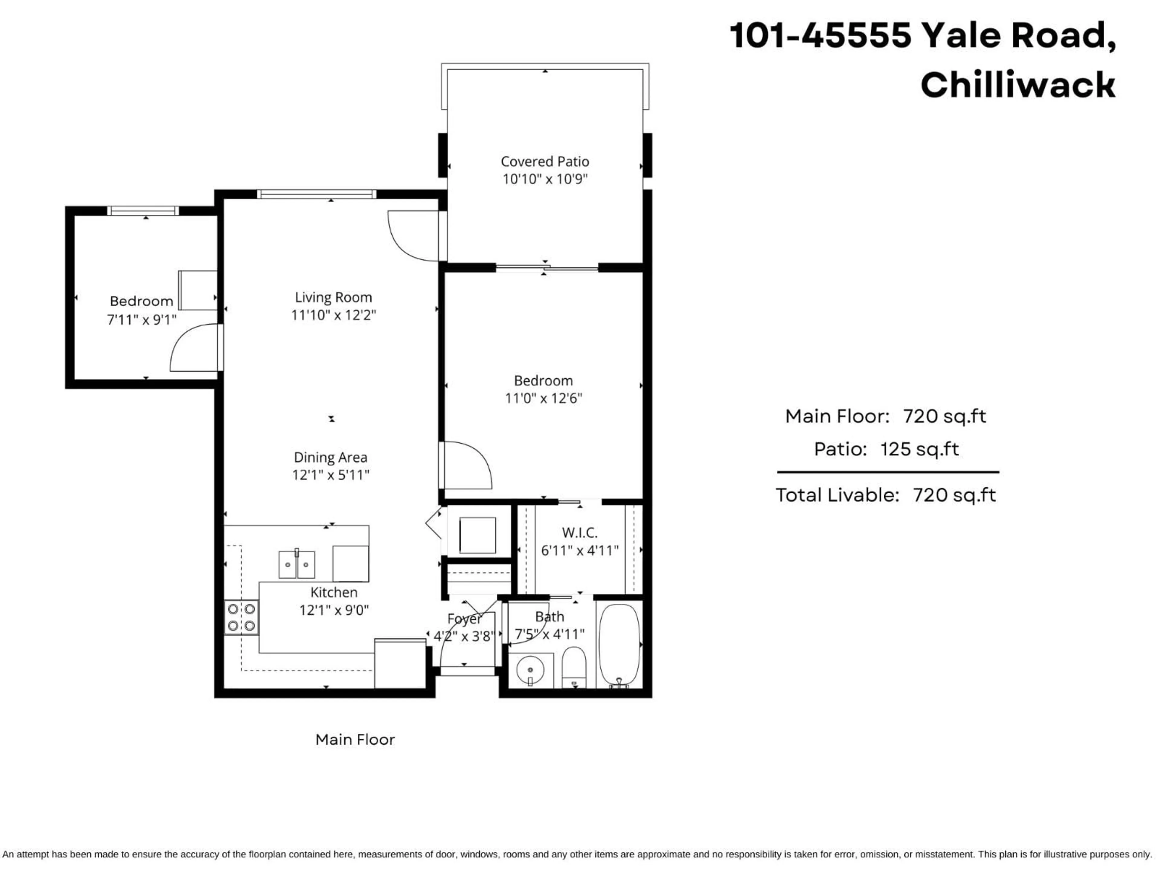 Floor plan for 101 - 45555 YALE ROAD, Chilliwack British Columbia V2P0A9