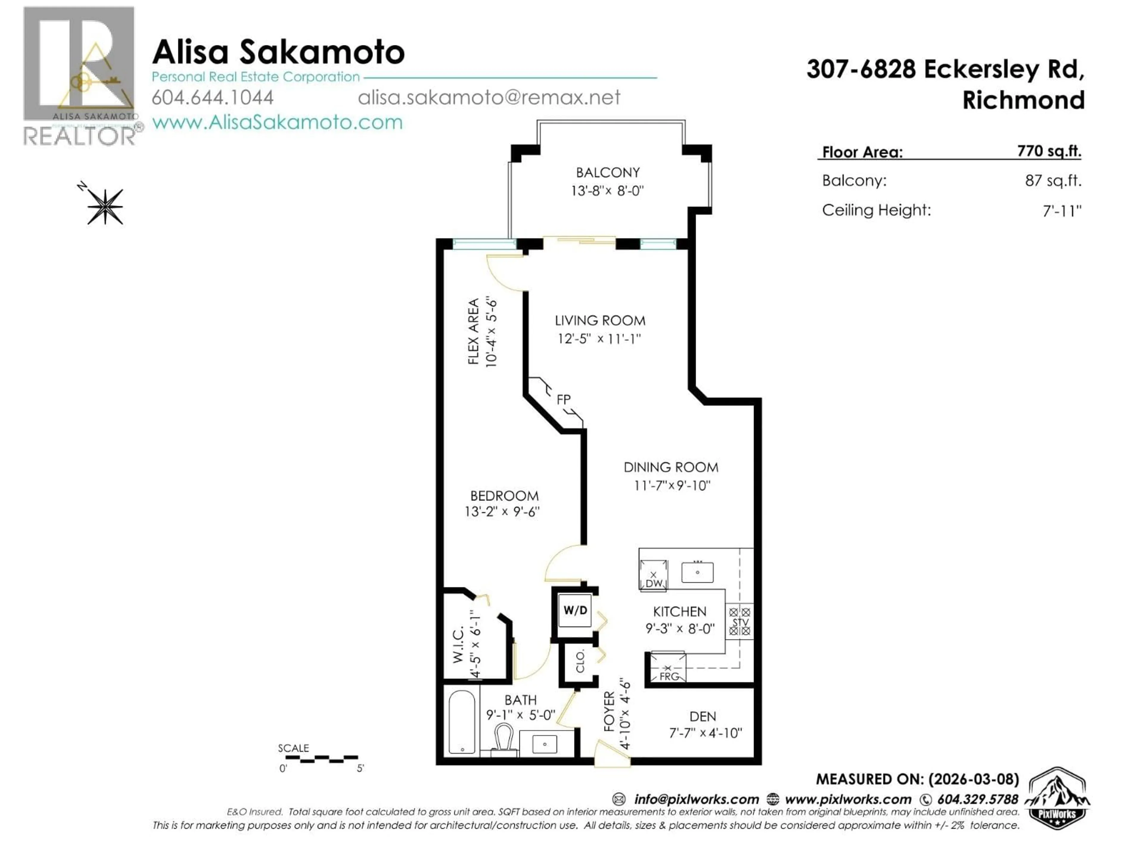 Floor plan for 307 - 6828 ECKERSLEY ROAD, Richmond British Columbia V6Y0E8