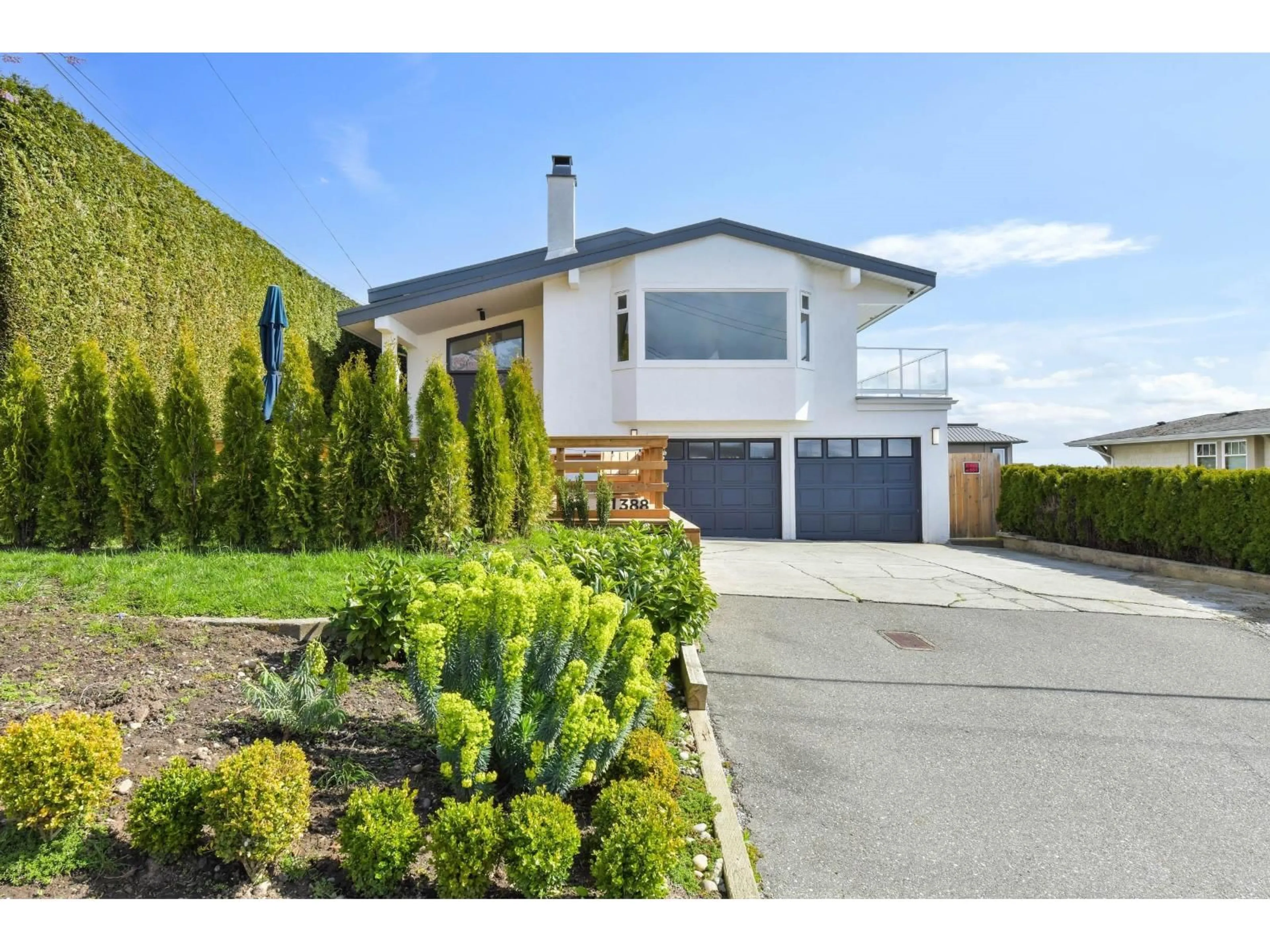 A pic from outside/outdoor area/front of a property/back of a property/a pic from drone, street for 1388 KERFOOT ROAD, White Rock British Columbia V4B3L6
