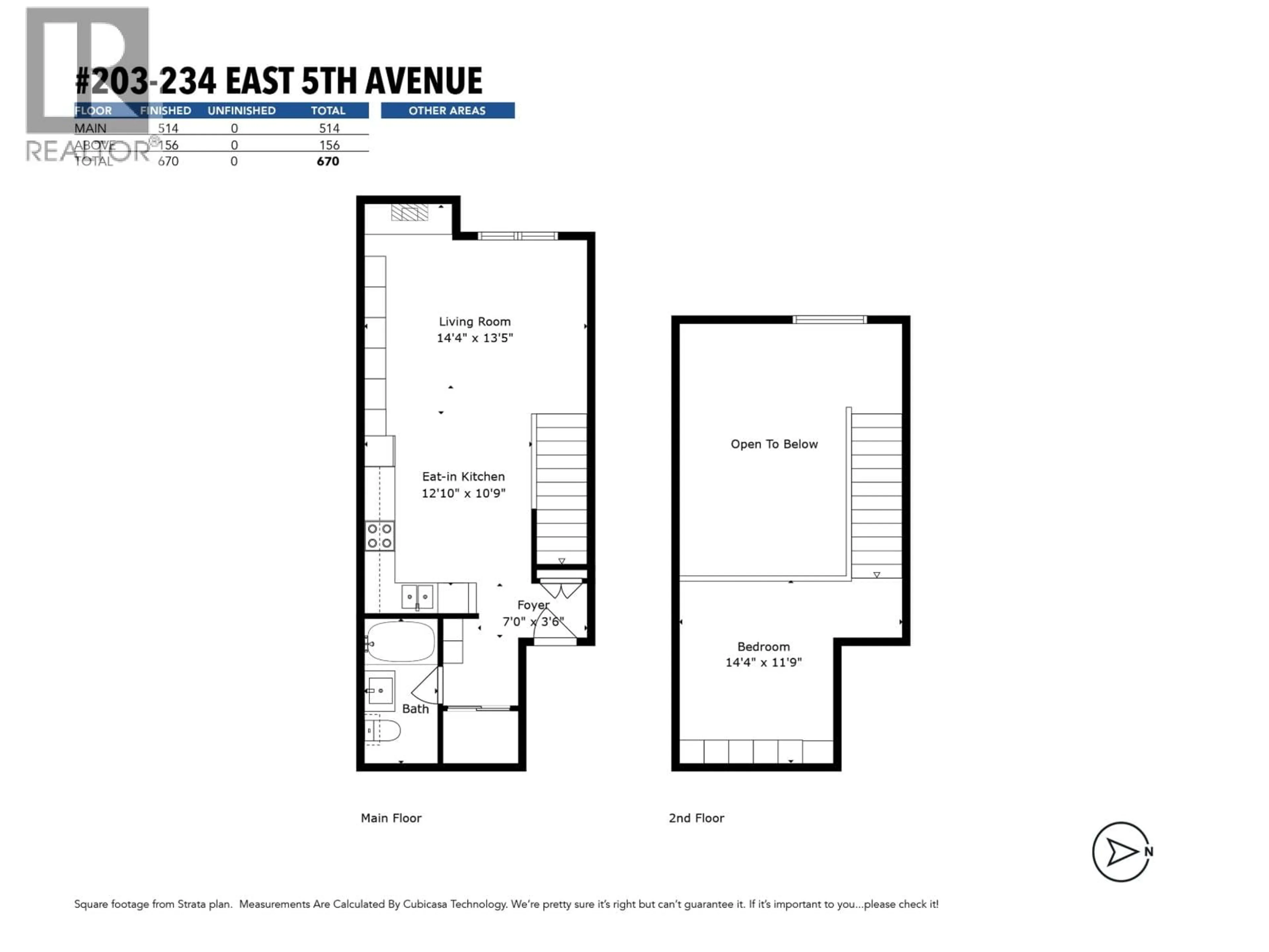 Floor plan for 203 - 234 5TH AVENUE, Vancouver British Columbia V5T1H3