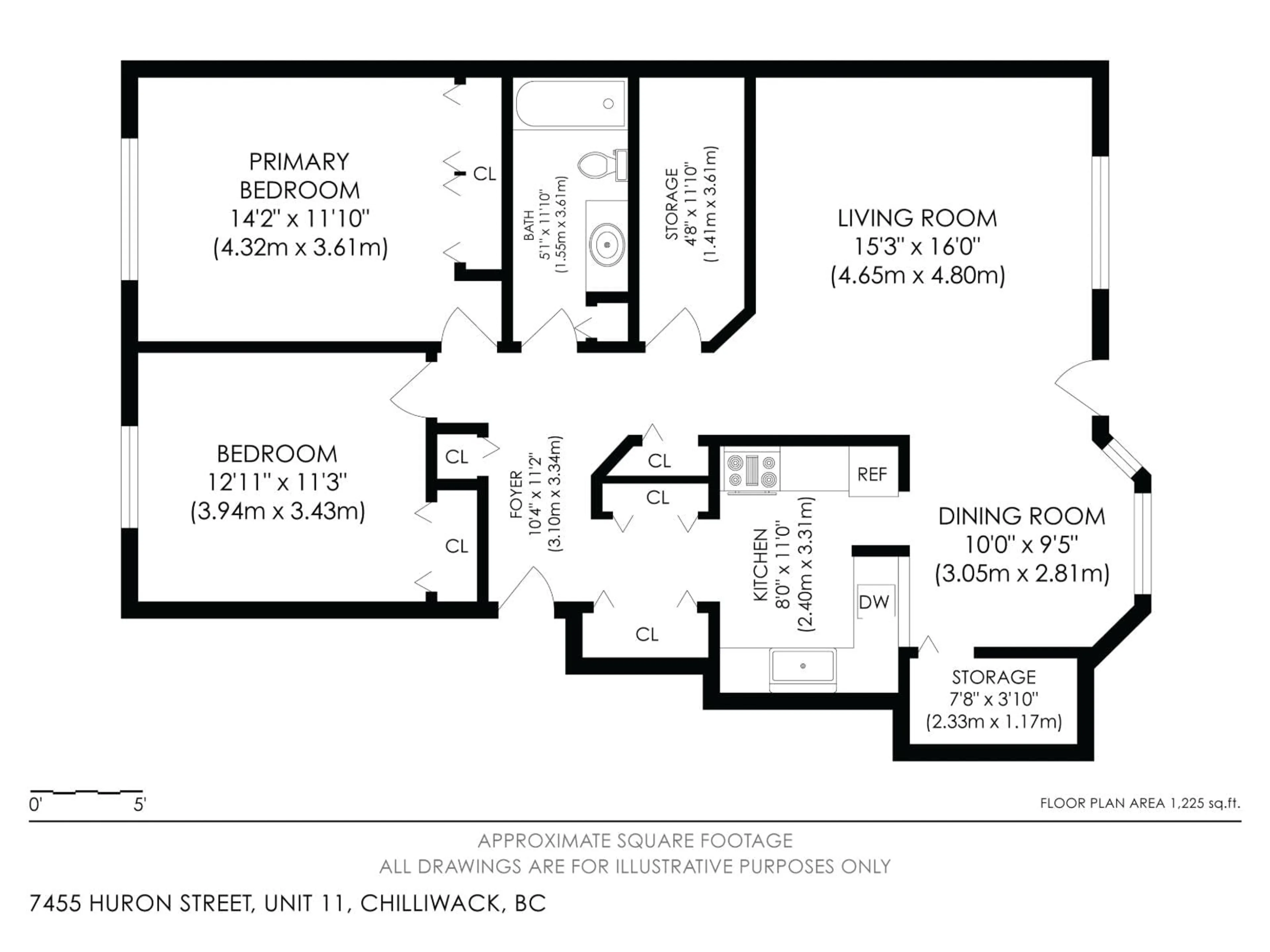 Floor plan for 11 - 7455 HURON STREET, Chilliwack British Columbia V2R2R9