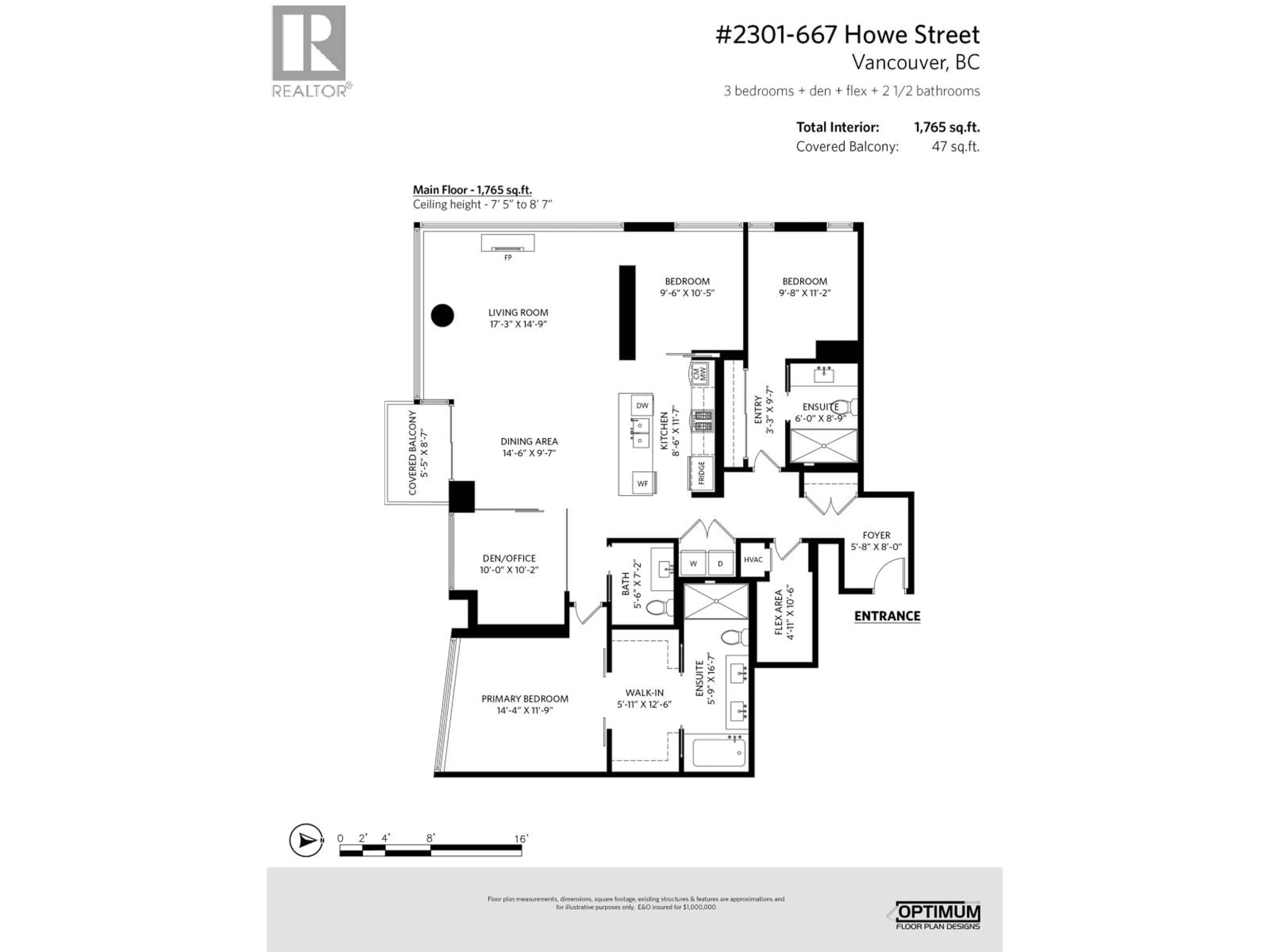 Floor plan for 2301 - 667 HOWE STREET, Vancouver British Columbia V6C0B5
