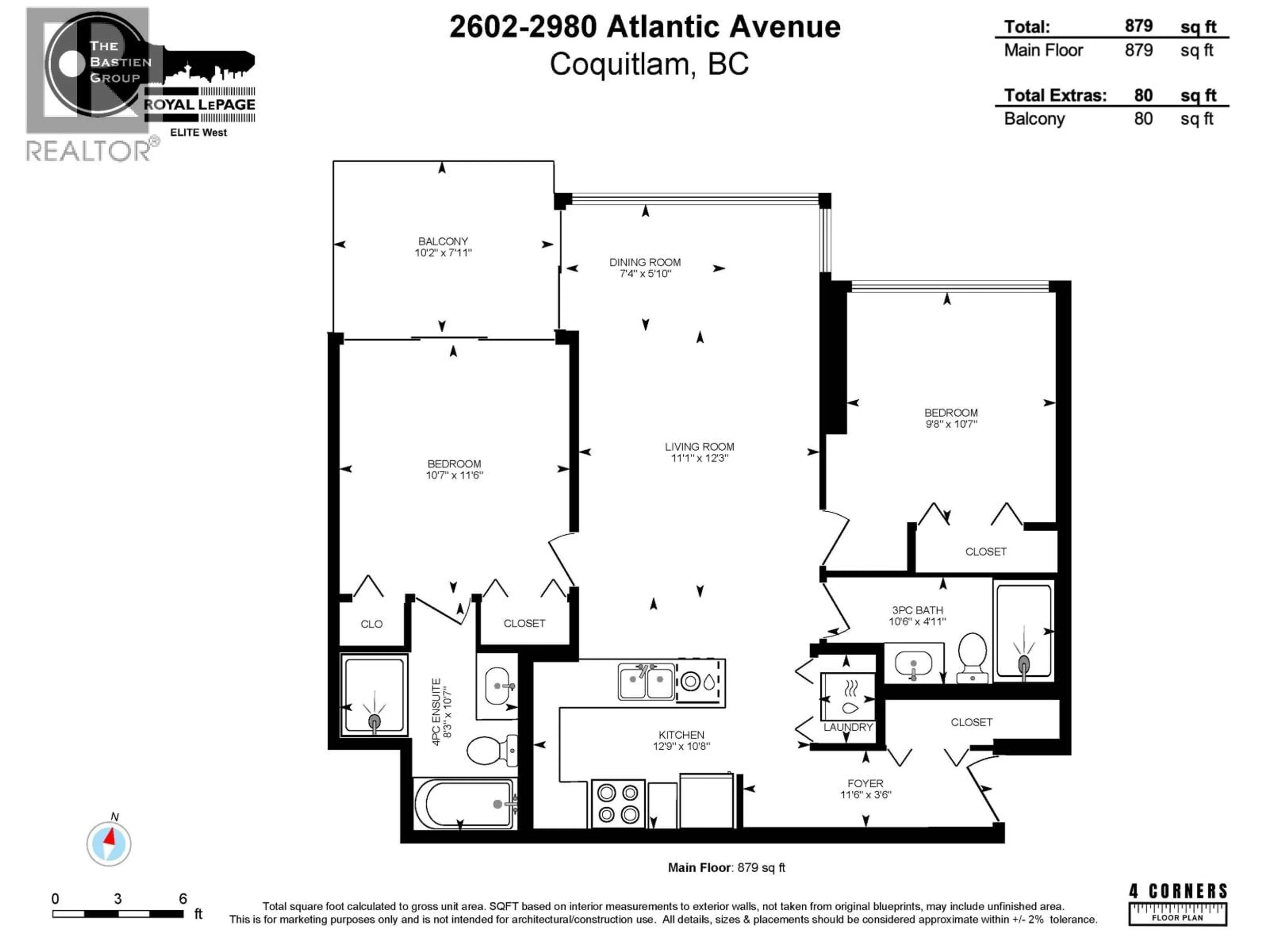 Floor plan for 2602 - 2980 ATLANTIC AVENUE, Coquitlam British Columbia V3B0G2