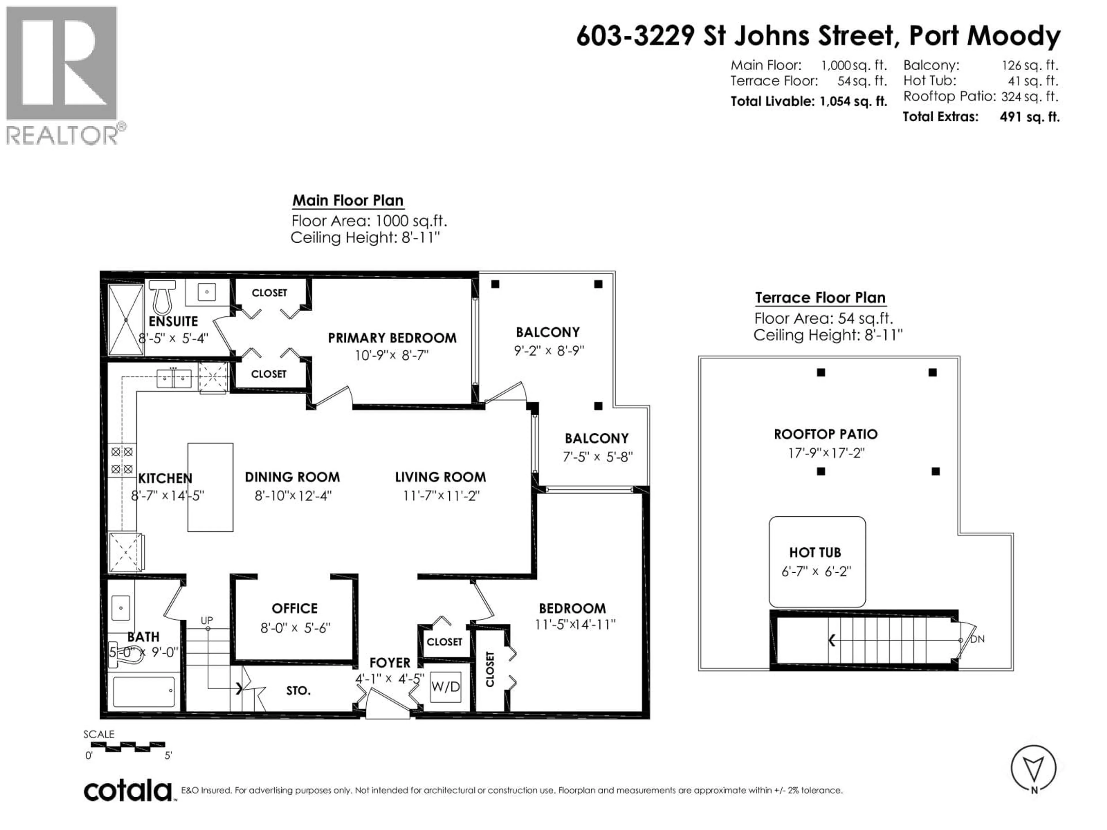 Floor plan for 603 - 3229 ST JOHNS STREET, Port Moody British Columbia V3H0M4