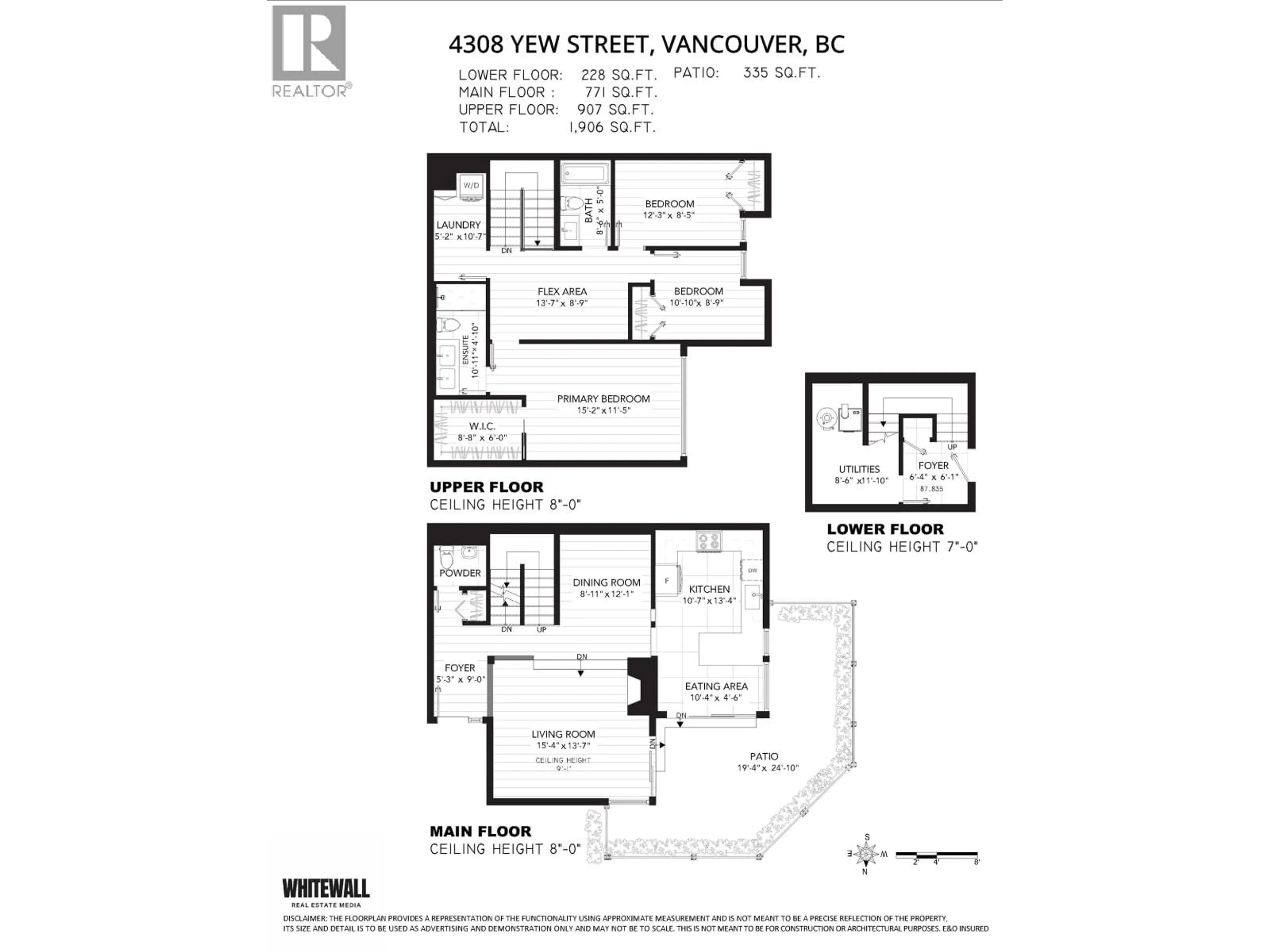 Floor plan for 4308 YEW STREET, Vancouver British Columbia V6L3C8