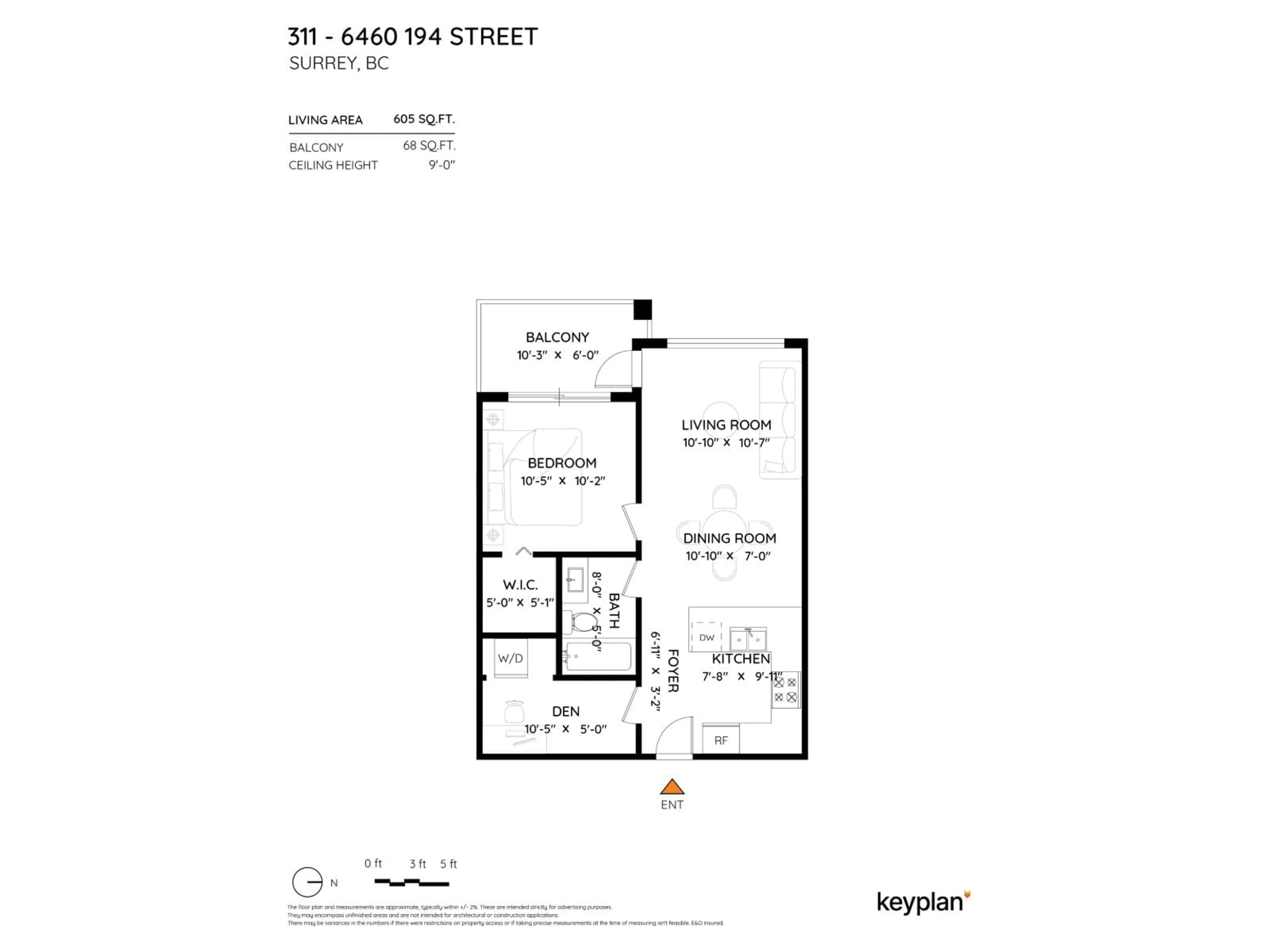 Floor plan for 311 - 6460 194 STREET, Surrey British Columbia V4N6J8