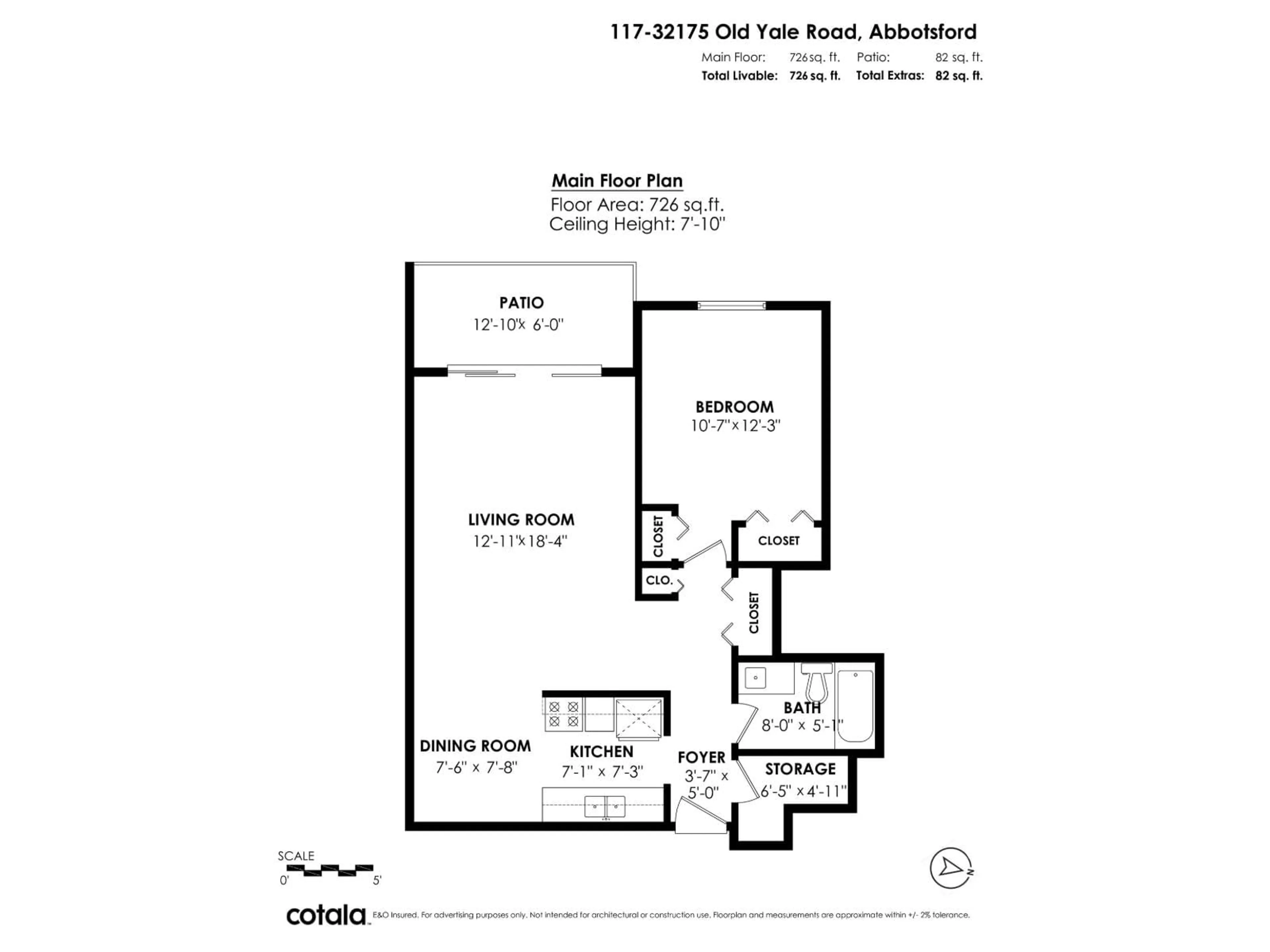 Floor plan for 117 - 32175 OLD YALE ROAD, Abbotsford British Columbia V2T2C8