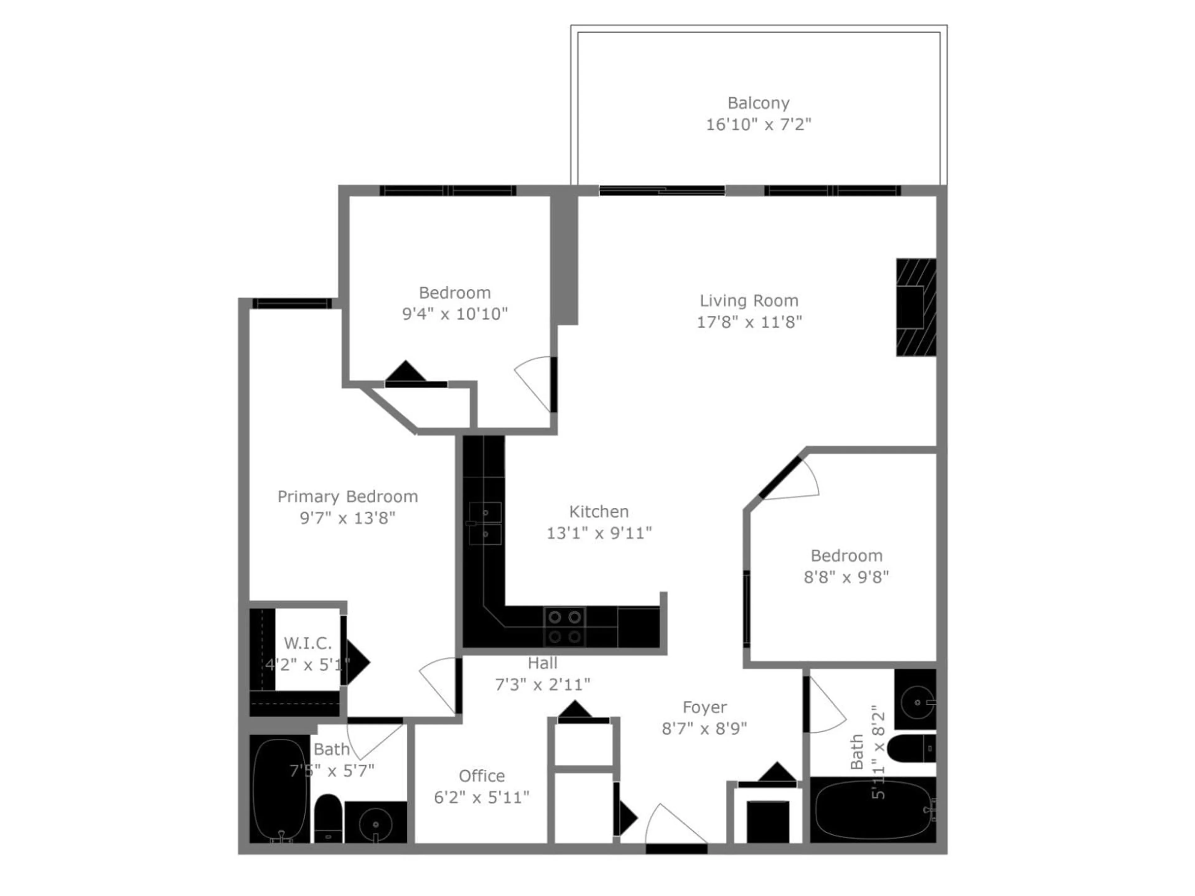 Floor plan for 217 - 20200 56 AVENUE, Langley British Columbia V3A8S1