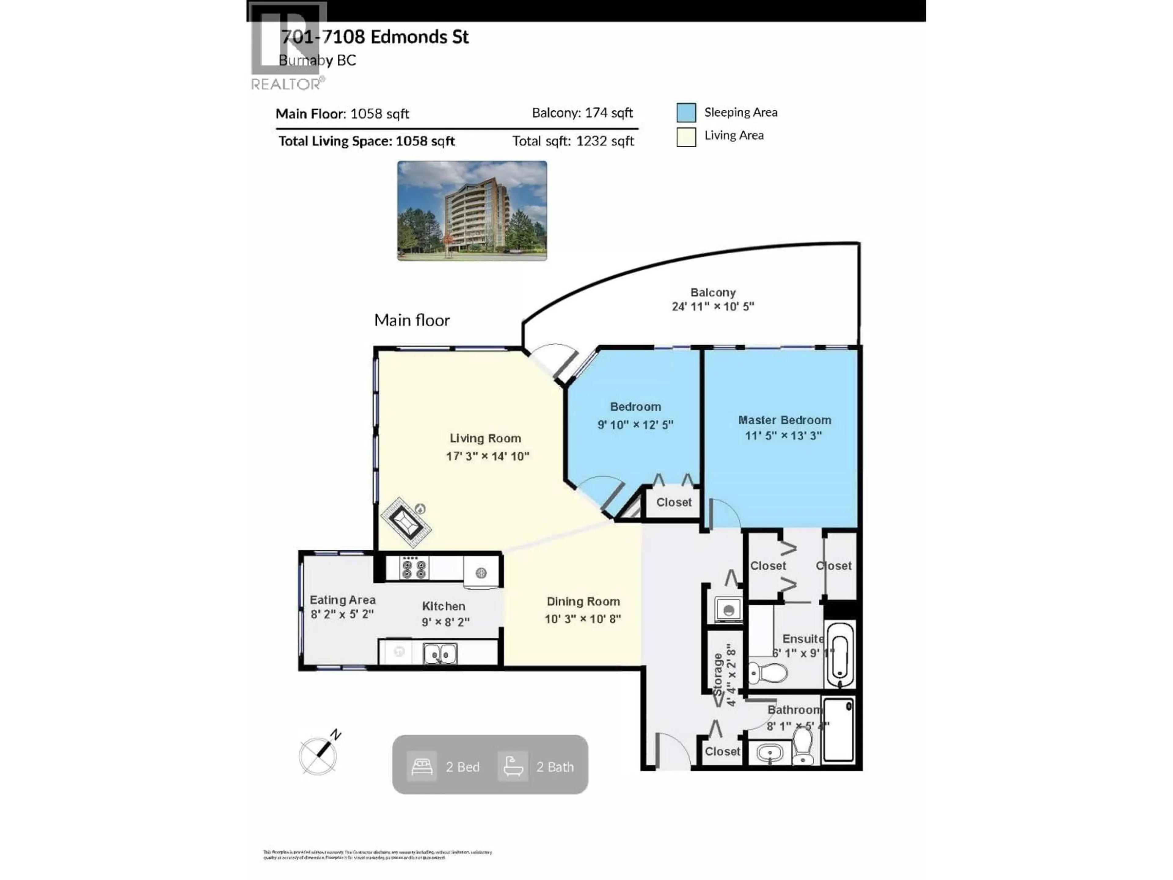 Floor plan for 701 - 7108 EDMONDS STREET, Burnaby British Columbia V3N4X9