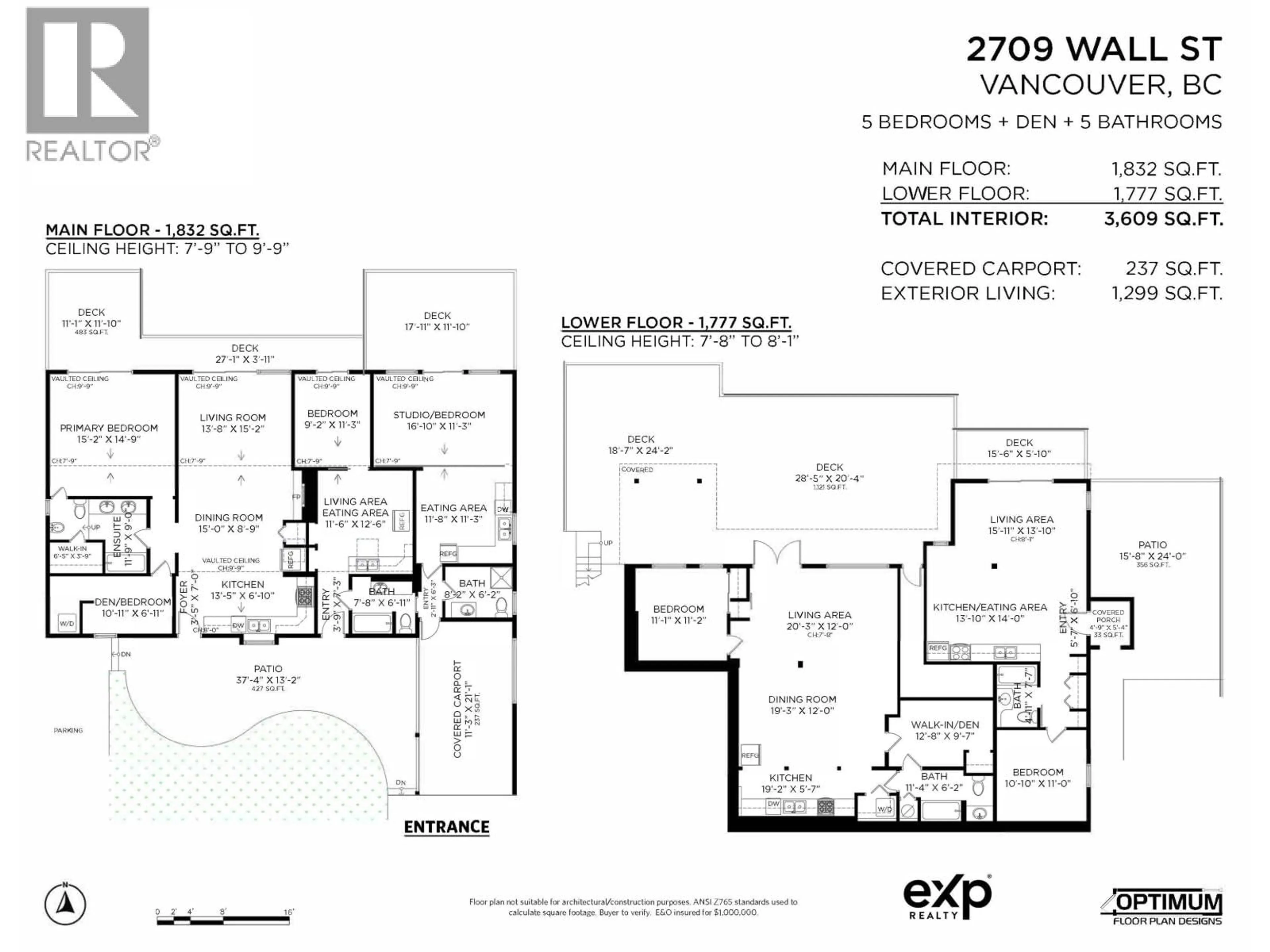 Floor plan for 2709 WALL STREET, Vancouver British Columbia V5L1B8